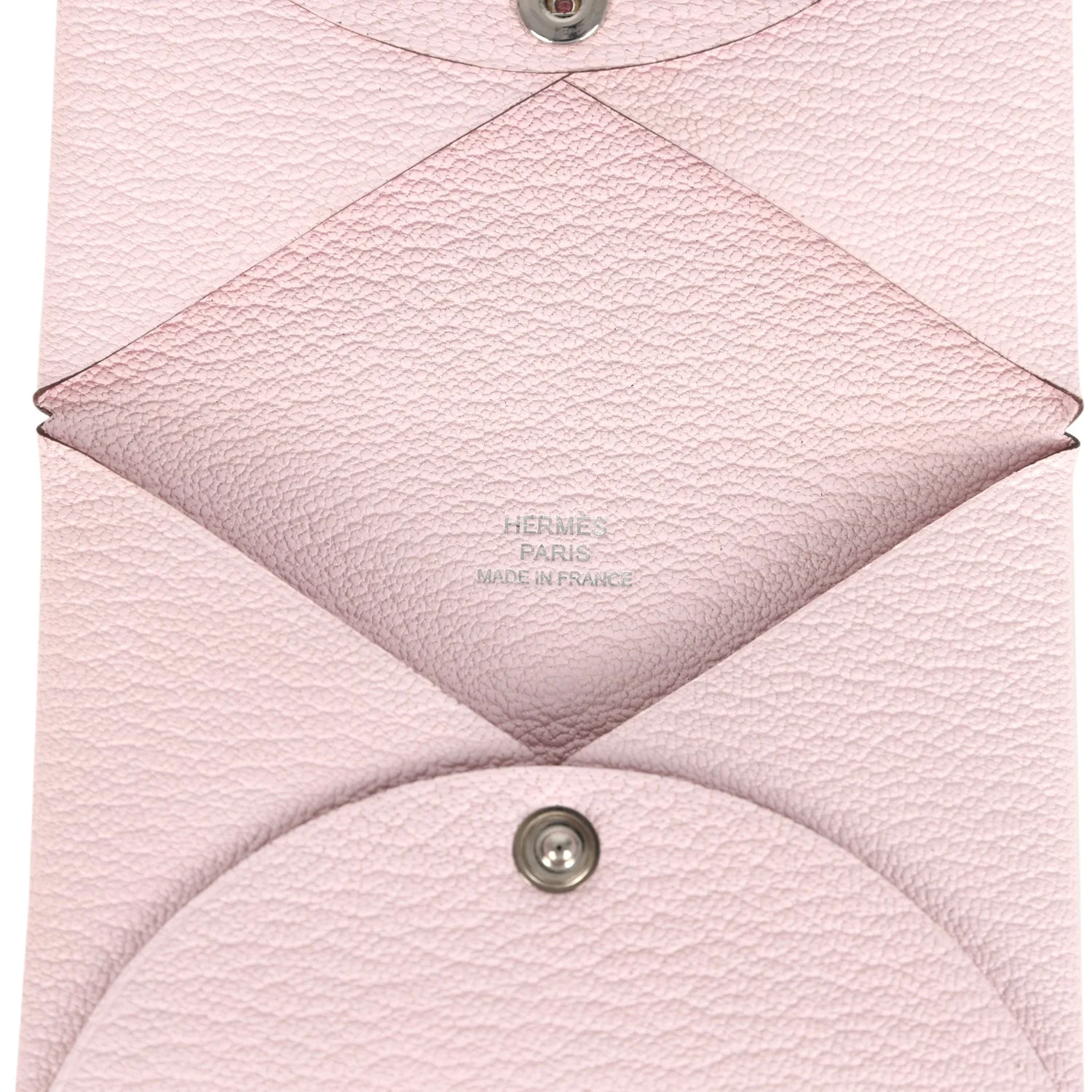 Hermes Calvi Card Holder Rose Darling Chevre Mysore Palladium Hardware - Image 8