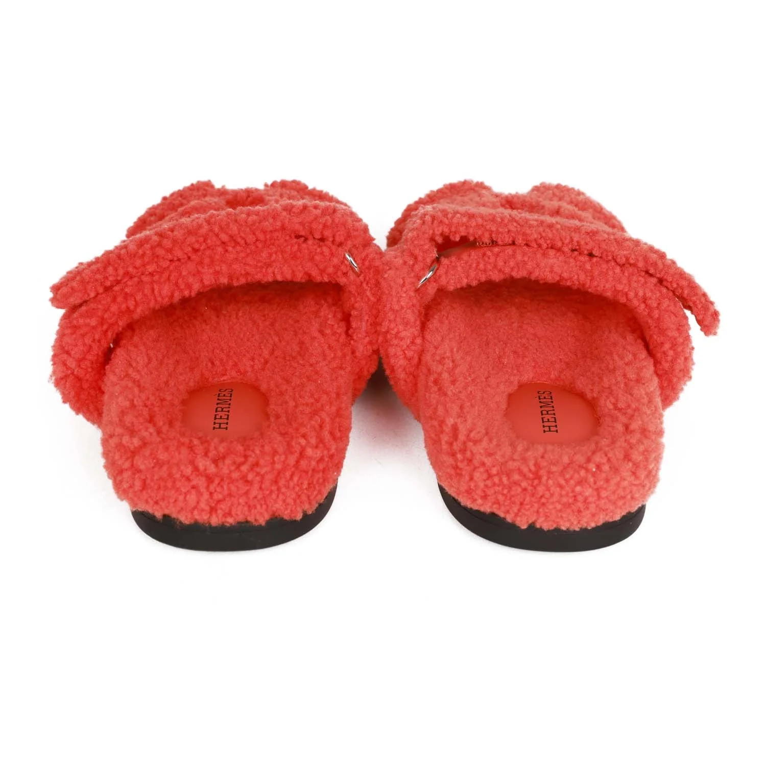 Hermes Chypre Techno Sandals Orange Woolskin 37.5 EU - Image 6