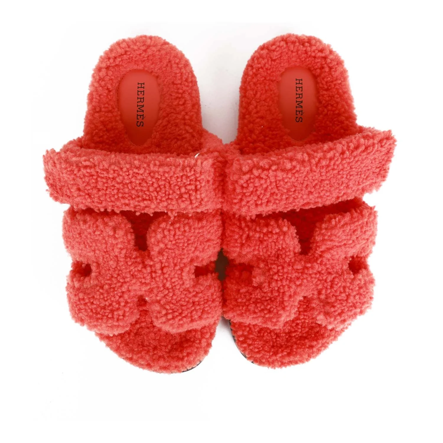 Hermes Chypre Techno Sandals Orange Woolskin 37.5 EU - Image 7