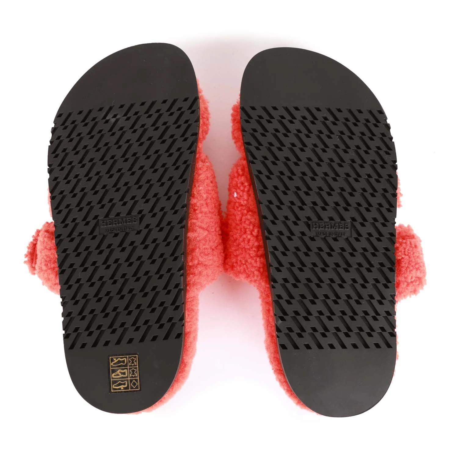 Hermes Chypre Techno Sandals Orange Woolskin 37.5 EU - Image 9