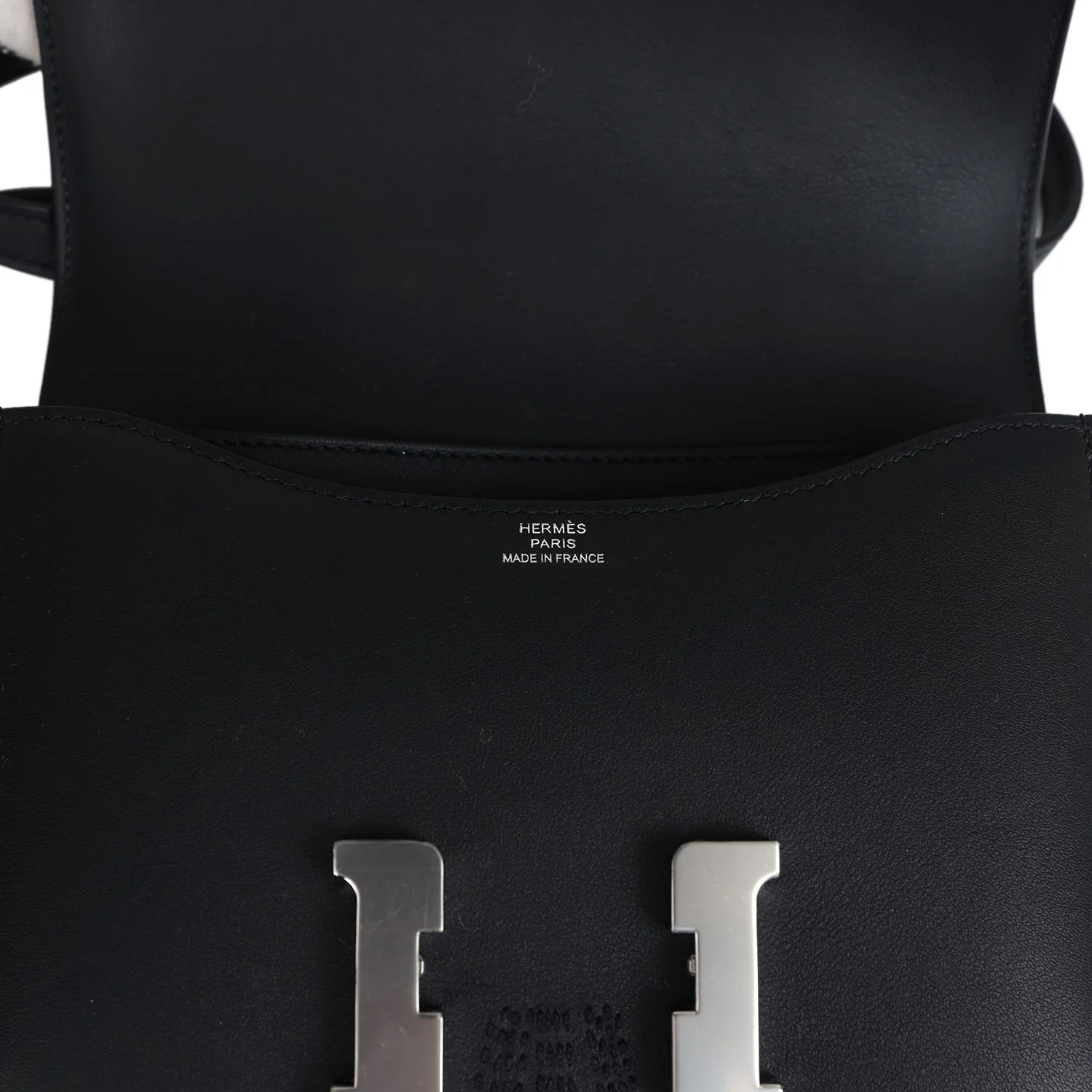 Hermes Constance 18 "Dancing Flowers" Black Embroidered Swift Palladium Hardware - Image 8