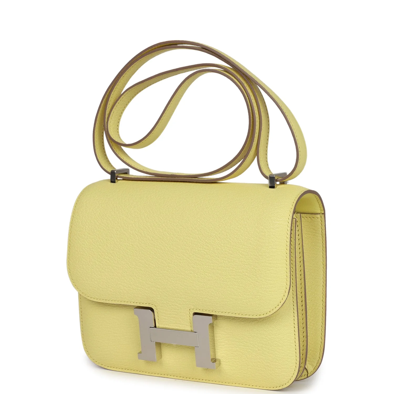 Hermes Constance 18 Limoncello Chevre Mysore Palladium Hardware - Image 5