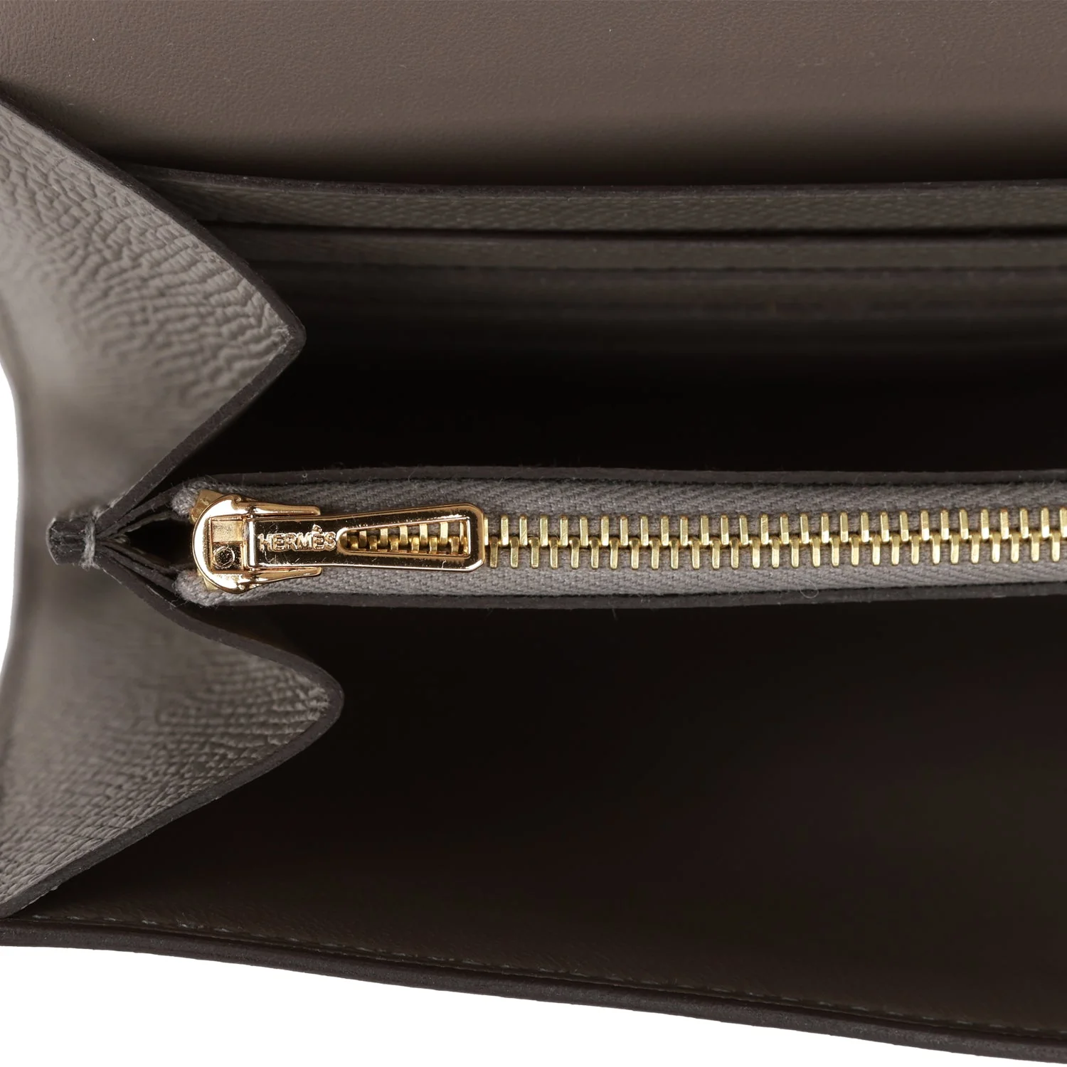 Hermes Constance Wallet To Go Gris Meyer Epsom Gold Hardware - Image 9