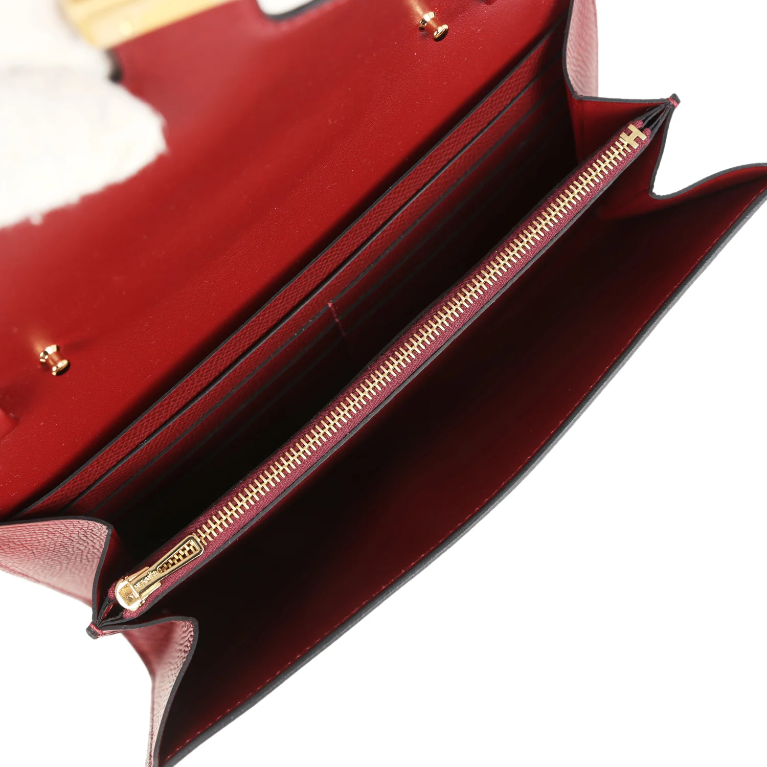 Hermes Constance Wallet To Go Rouge H Epsom Gold Hardware - Image 8