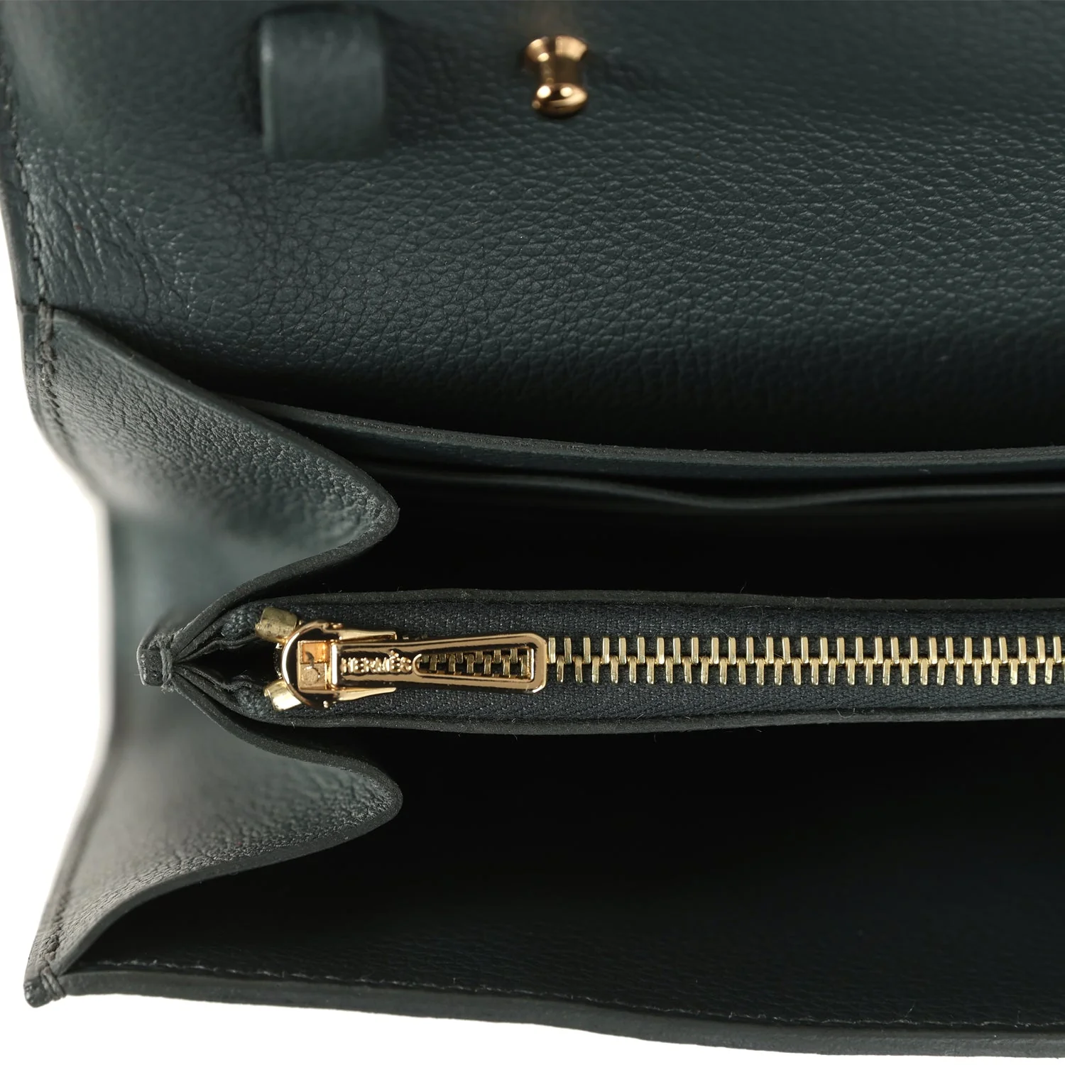 Hermes Constance Wallet To Go Vert Mangrove Evercolor Gold Hardware - Image 9