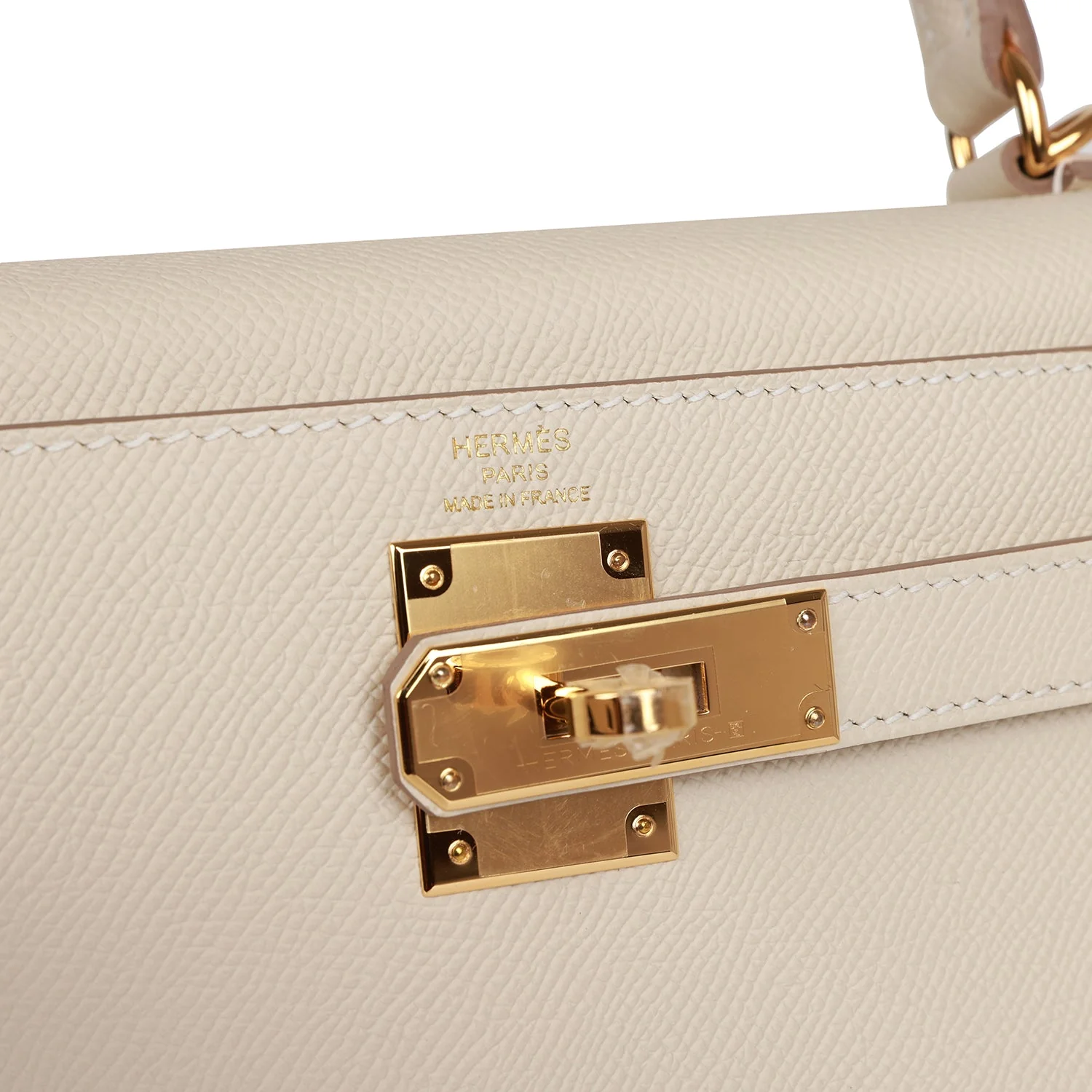 Hermes Sellier Kelly 28 Craie Epsom Gold Hardware - Image 7