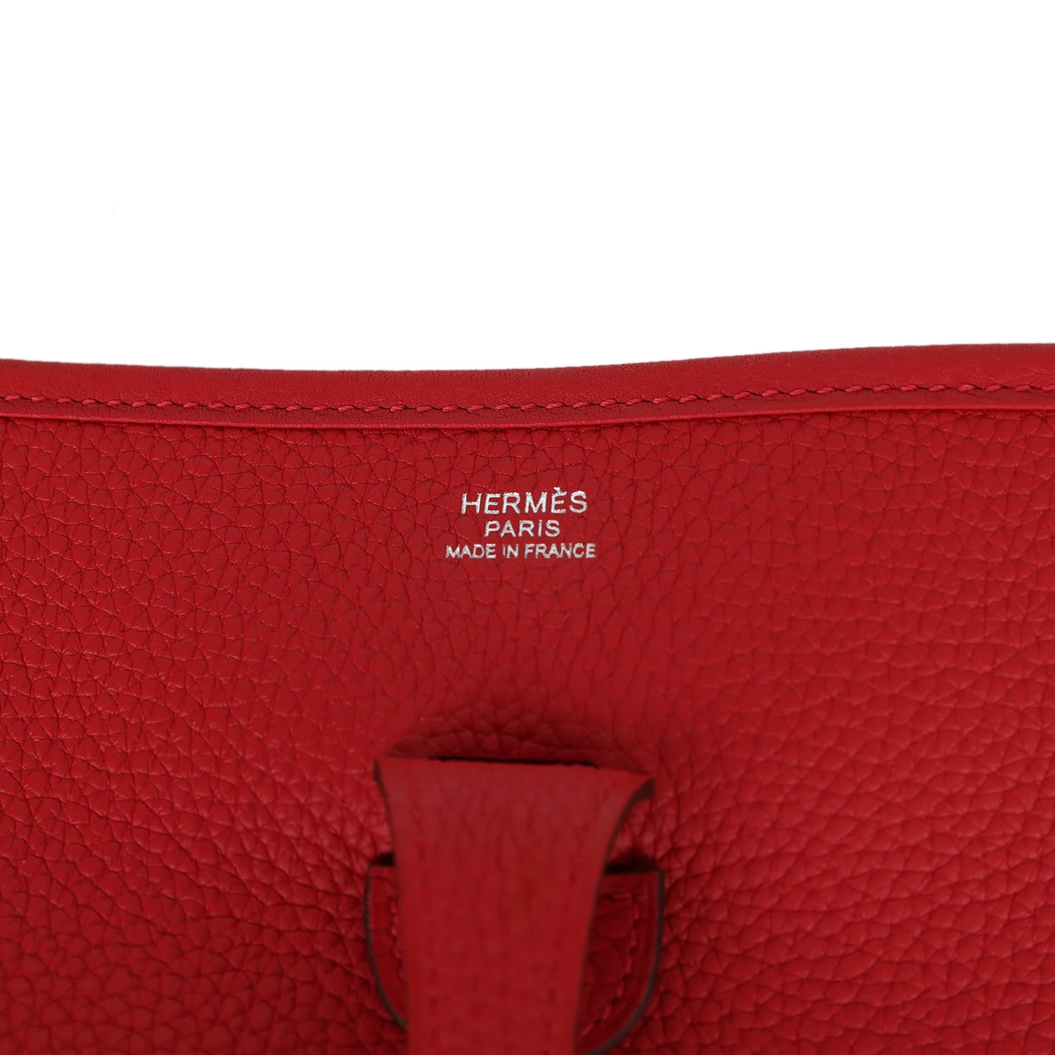 Hermes Evelyne III PM Vermillion Clemence Palladium Hardware - Image 7