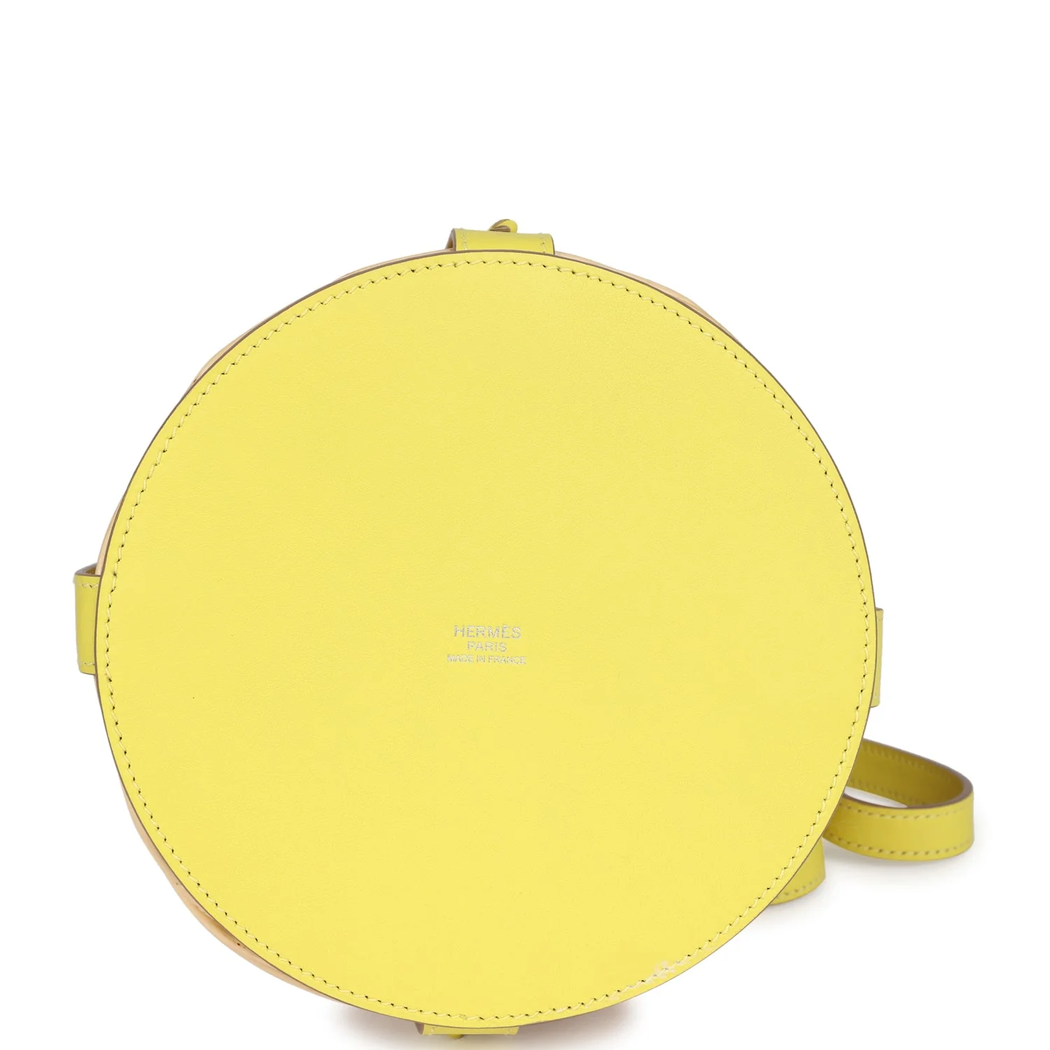 Hermes Farming Picnic Bag Lime Swift and Naturel Osier Wicker Palladium Hardware - Image 6