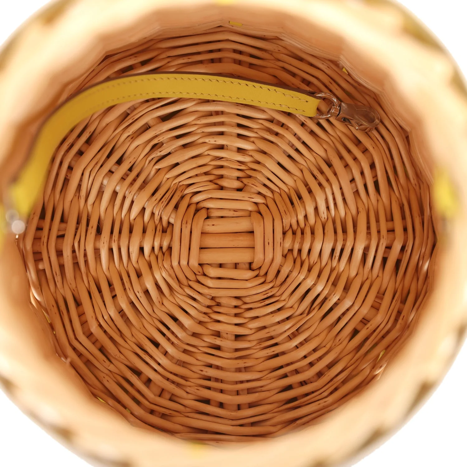 Hermes Farming Picnic Bag Lime Swift and Naturel Osier Wicker Palladium Hardware - Image 9