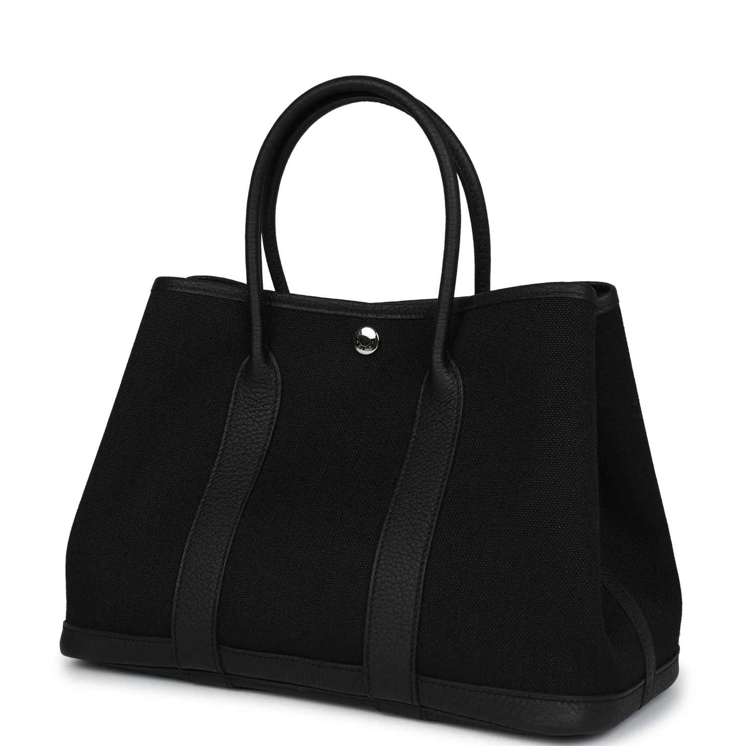 Hermes Garden Party 30  Black Toile and Negonda Palladium Hardware - Image 3