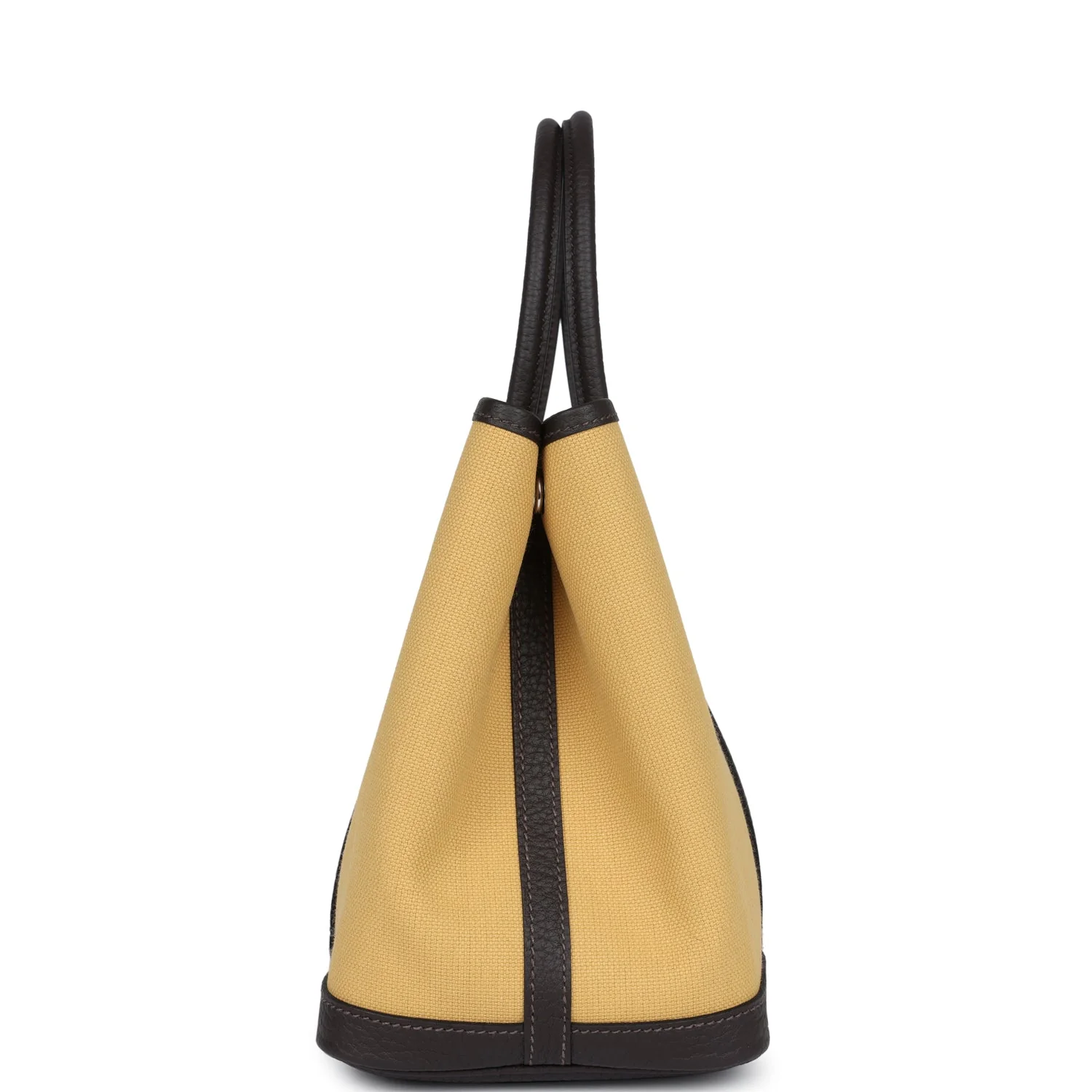 Hermes Garden Party 30 Paille Toile Militaire Canvas and Ebene Negonda Palladium Hardware - Image 3