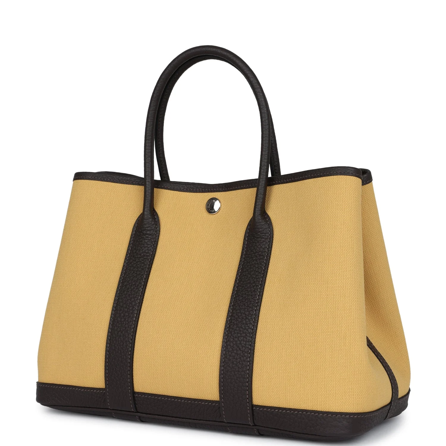 Hermes Garden Party 30 Paille Toile Militaire Canvas and Ebene Negonda Palladium Hardware - Image 5