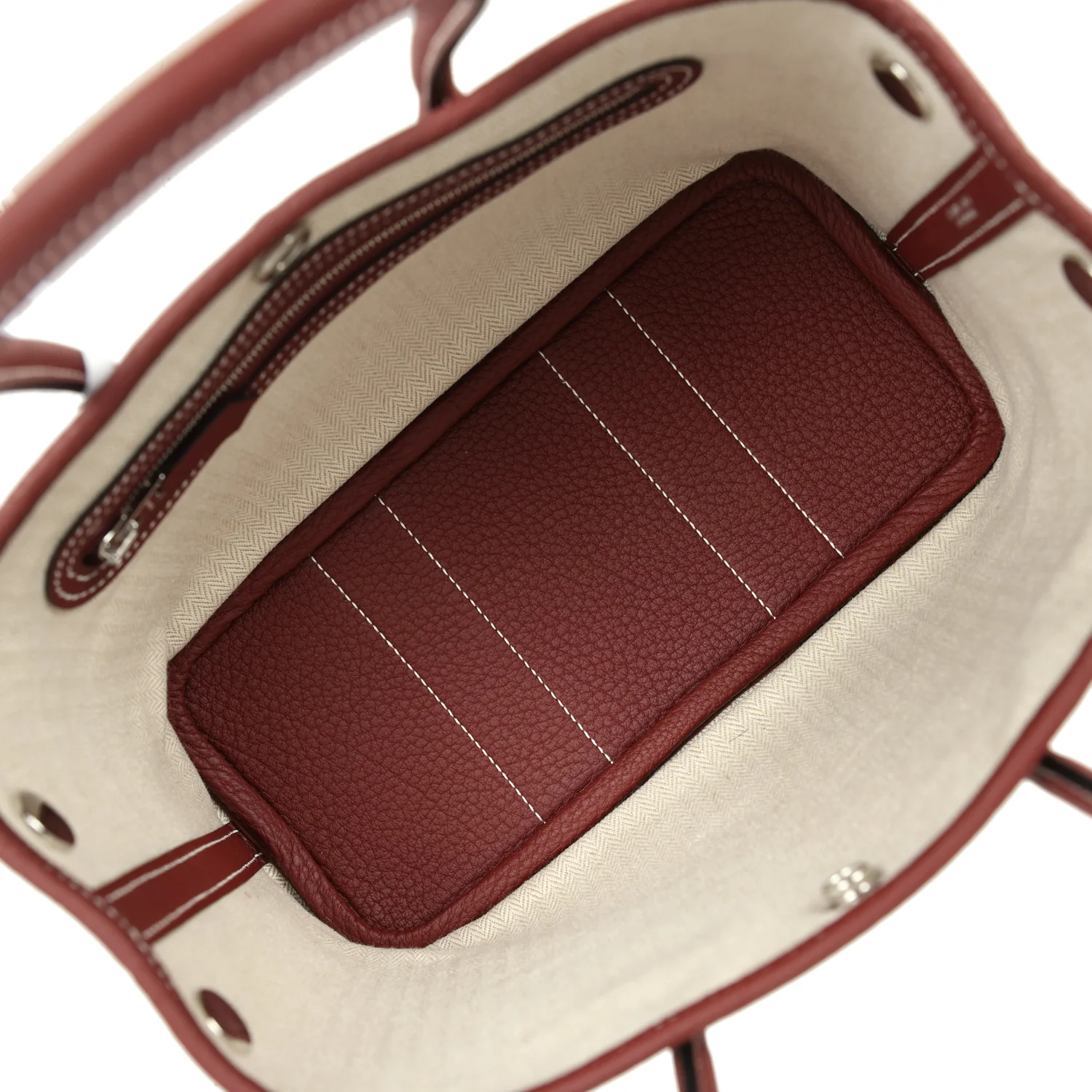 Hermes Garden Party Neo 23 Rouge H Negonda Palladium Hardware - Image 7