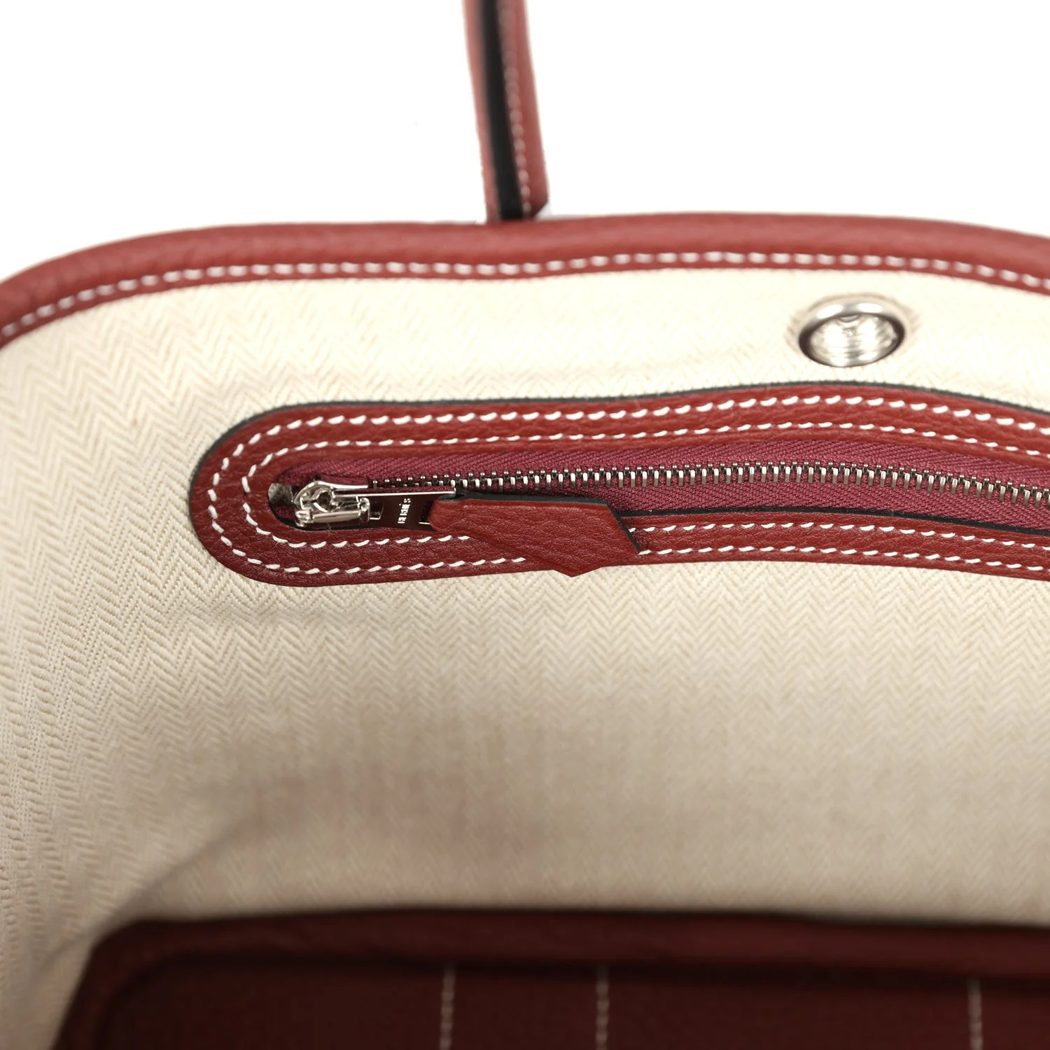 Hermes Garden Party Neo 23 Rouge H Negonda Palladium Hardware - Image 8