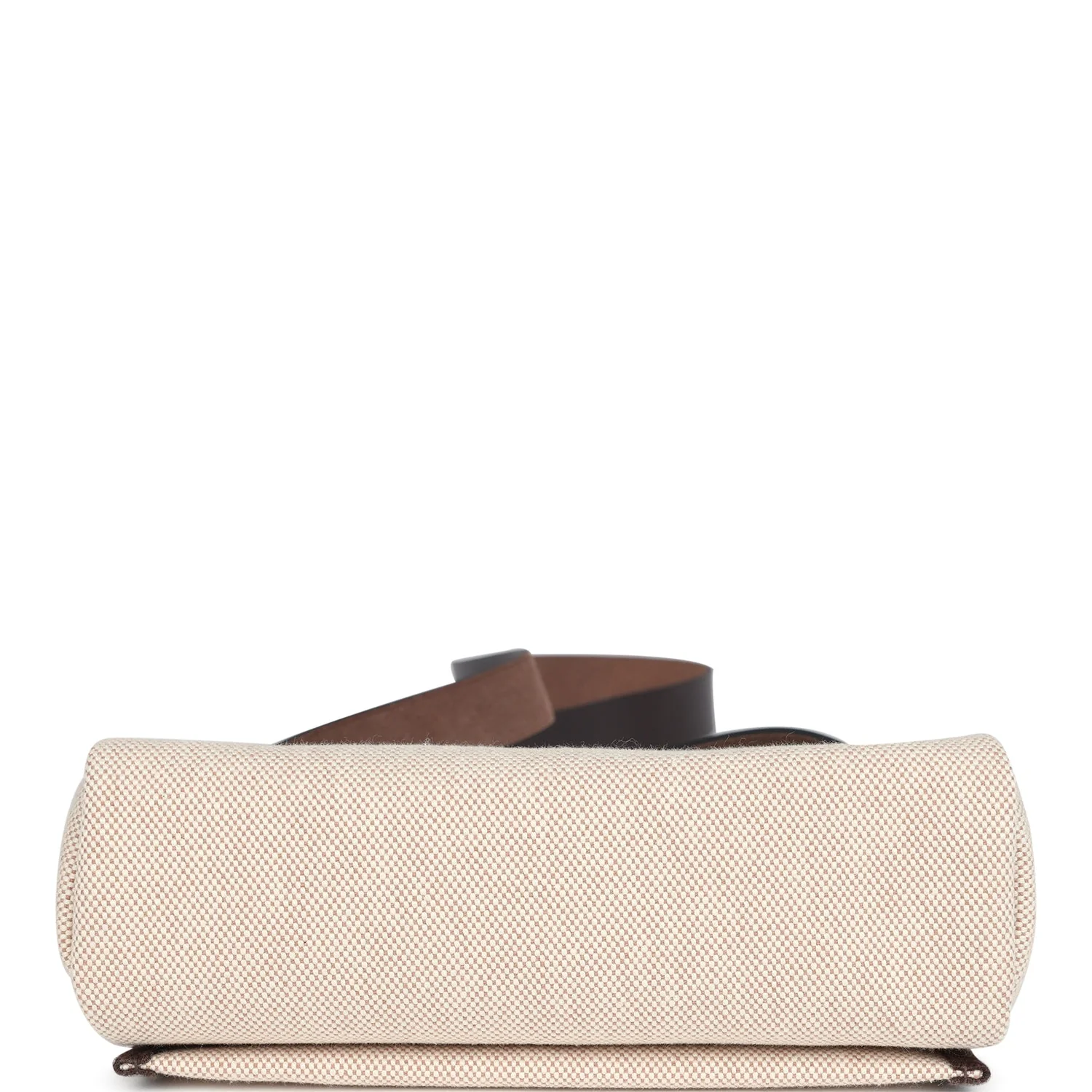 Hermes Herbag Zip 20 Mini Ecru and Beige Toile H Canvas and Ebene Vache Hunter Gold Hardware - Image 7