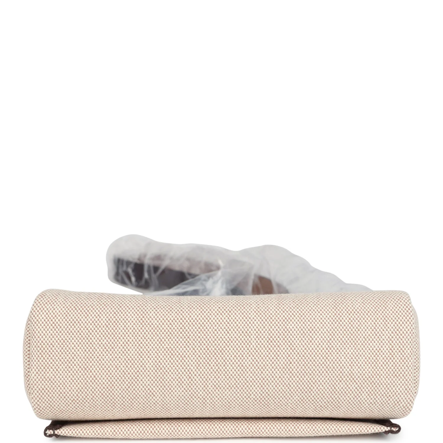 Hermes Herbag Zip 20 Mini Ecru and Beige Toile H Canvas and Ebene Vache Hunter Palladium Hardware - Image 10