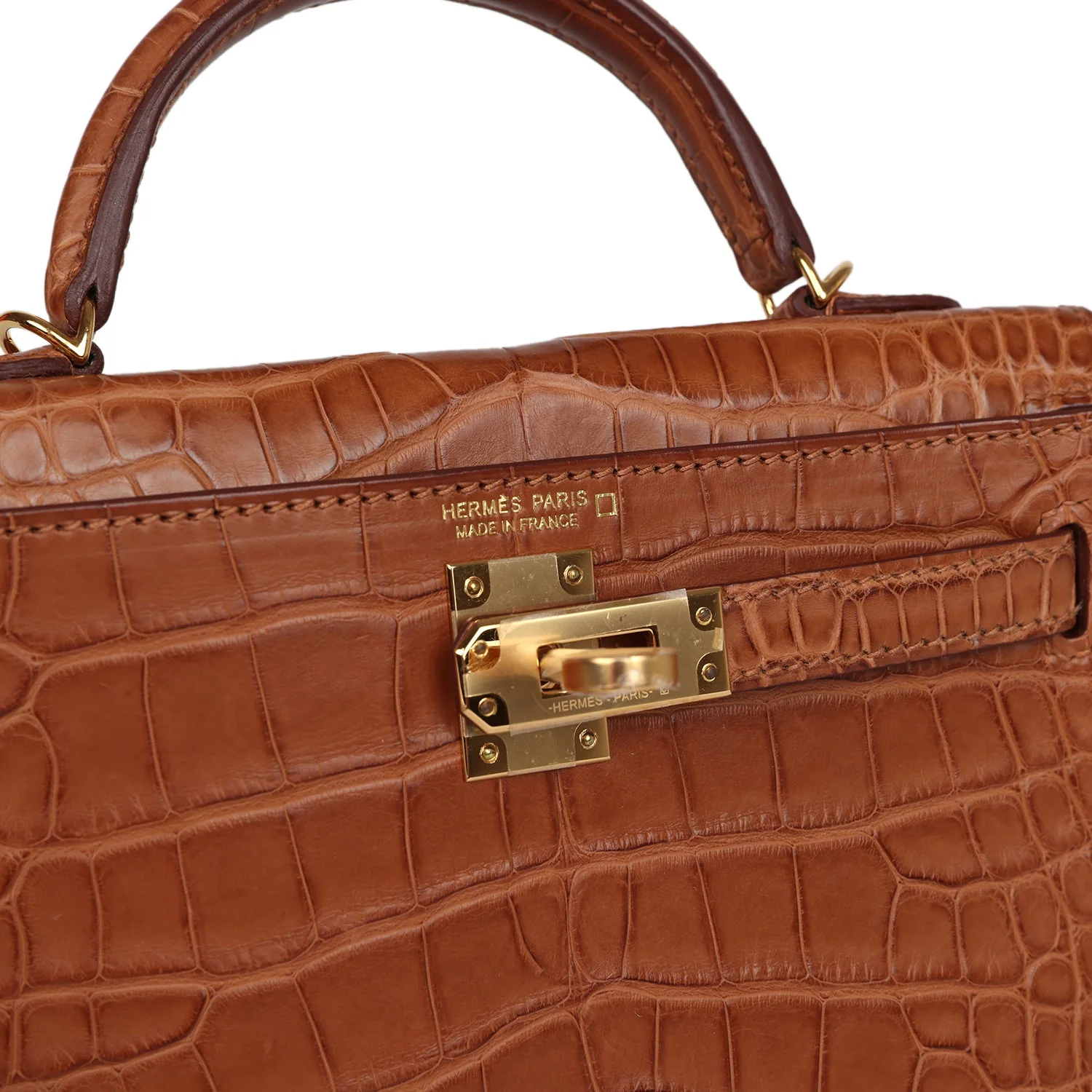 Hermes Kelly Sellier 20 Gold Matte Alligator Gold Hardware - Image 7