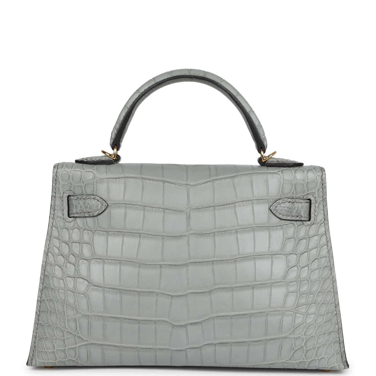 Hermes Kelly Sellier 20 Gris Ciment Matte Alligator Gold Hardware - Image 4
