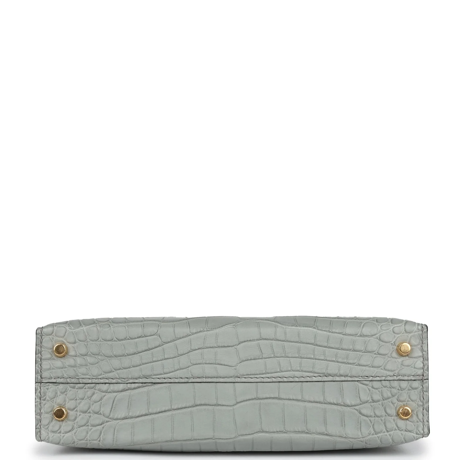 Hermes Kelly Sellier 20 Gris Ciment Matte Alligator Gold Hardware - Image 6
