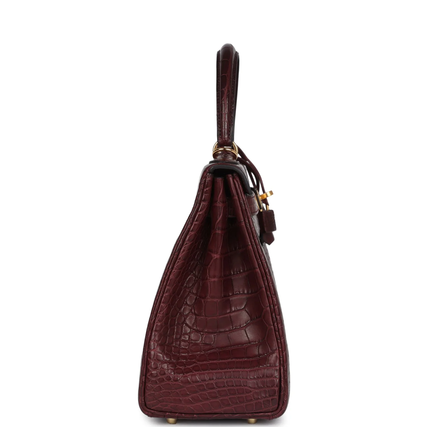Hermes Kelly Retourne 28 Bordeaux Matte Alligator Gold Hardware - Image 3