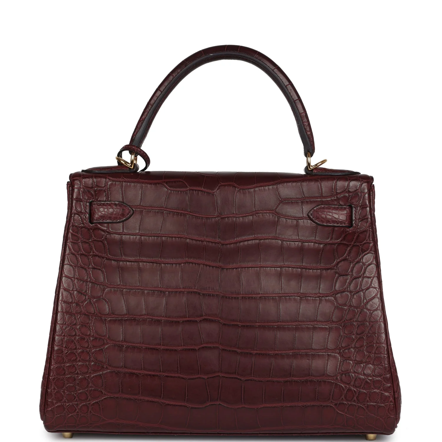 Hermes Kelly Retourne 28 Bordeaux Matte Alligator Gold Hardware - Image 4