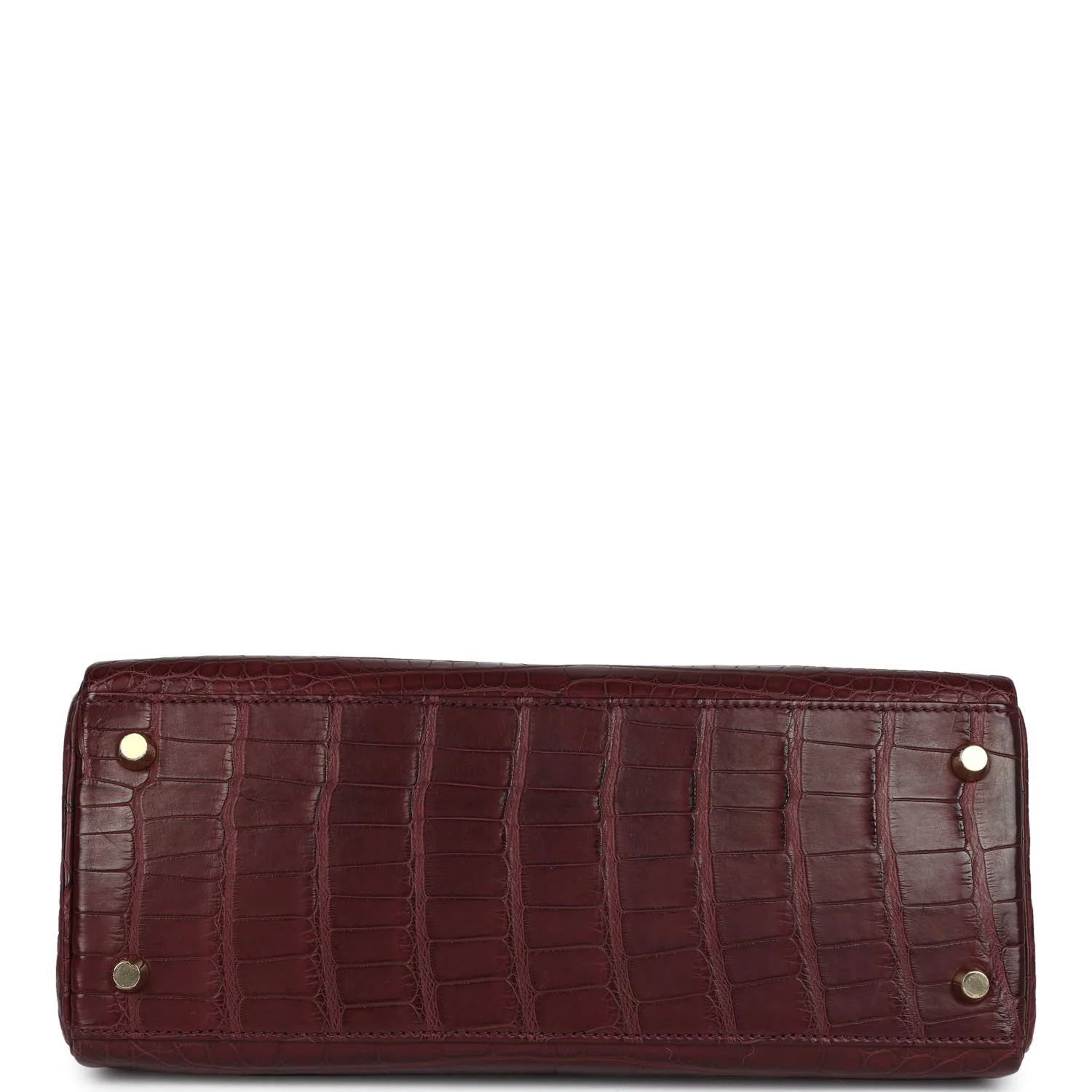Hermes Kelly Retourne 28 Bordeaux Matte Alligator Gold Hardware - Image 6