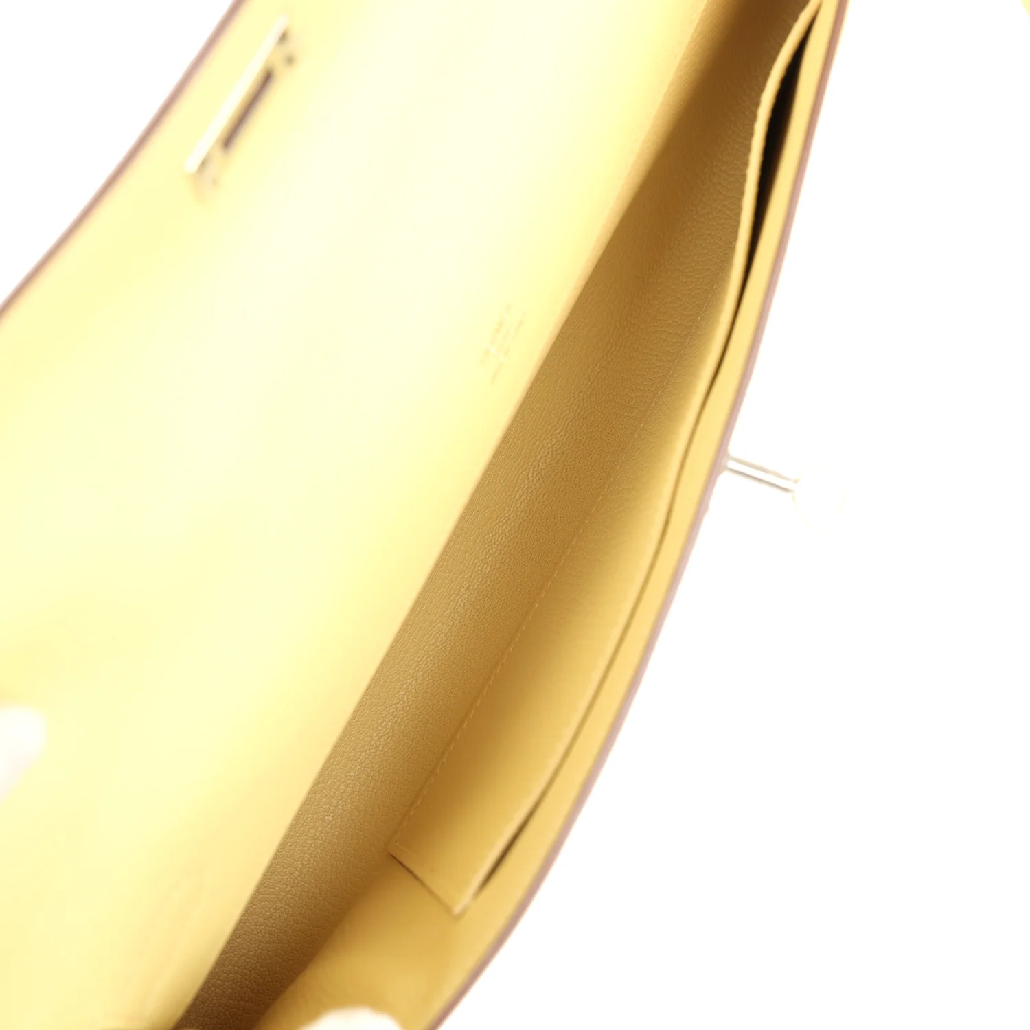 Hermes Kelly Cut Jaune Poussin Epsom Palladium Hardware - Image 8
