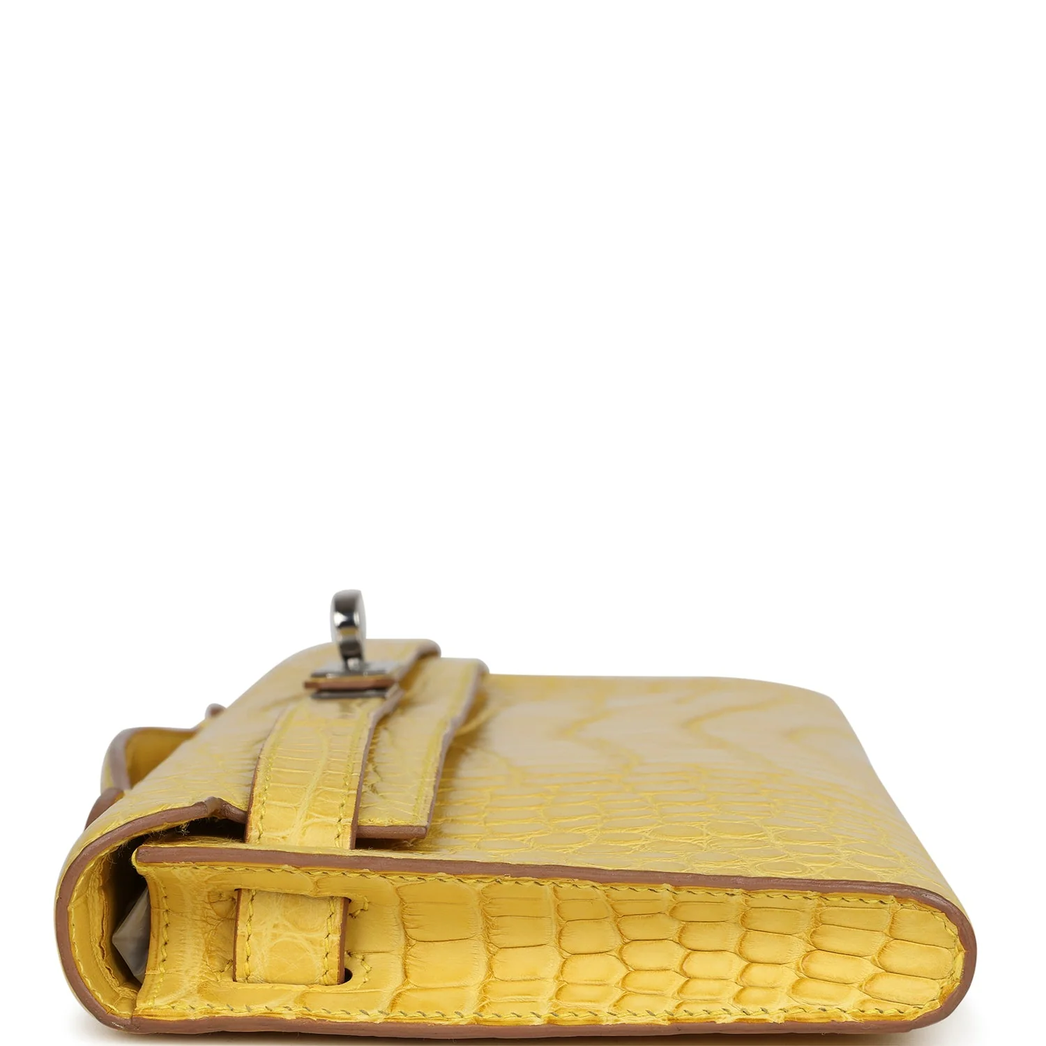 Hermes Kelly Cut Mimosa Matte Alligator Palladium Hardware - Image 3