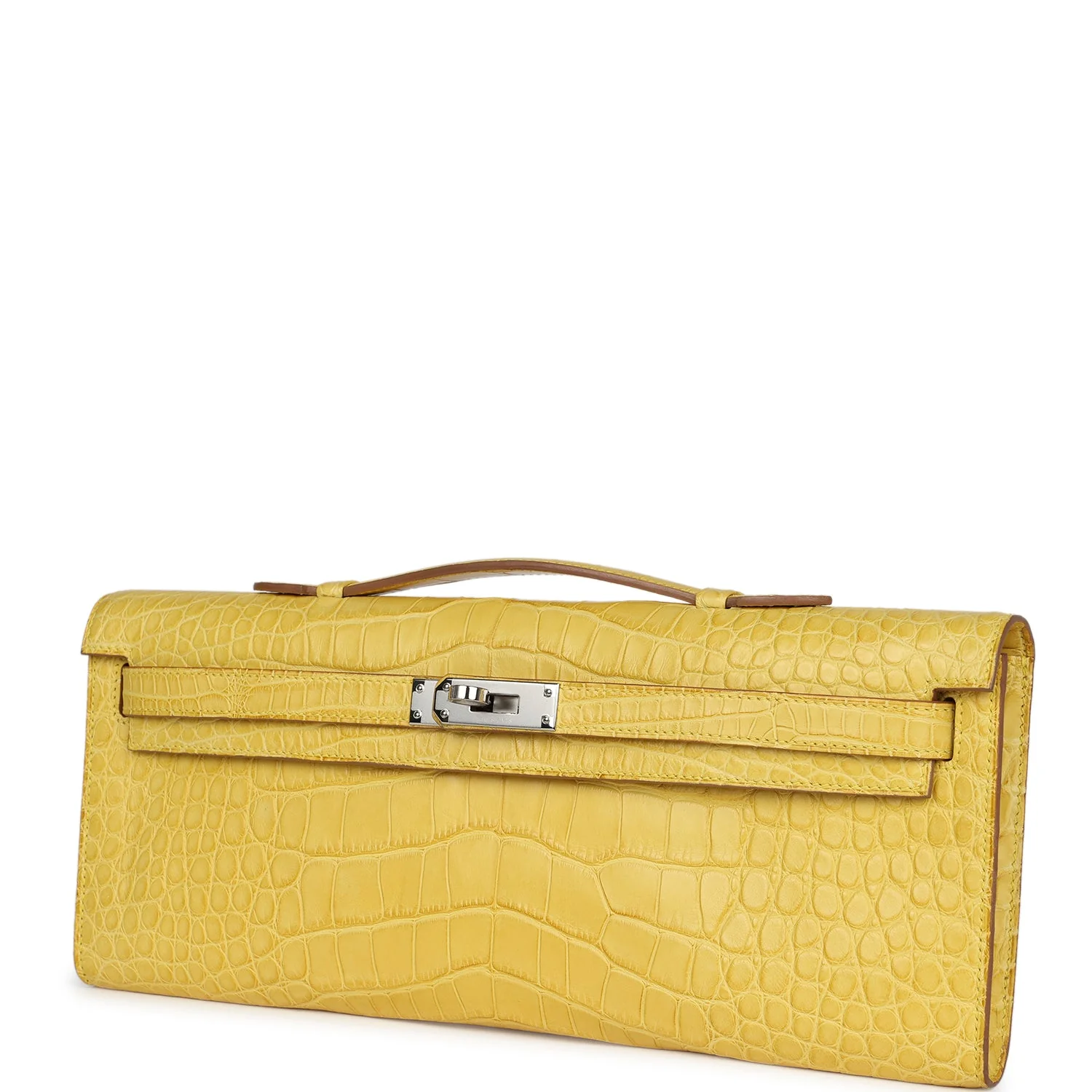 Hermes Kelly Cut Mimosa Matte Alligator Palladium Hardware - Image 5