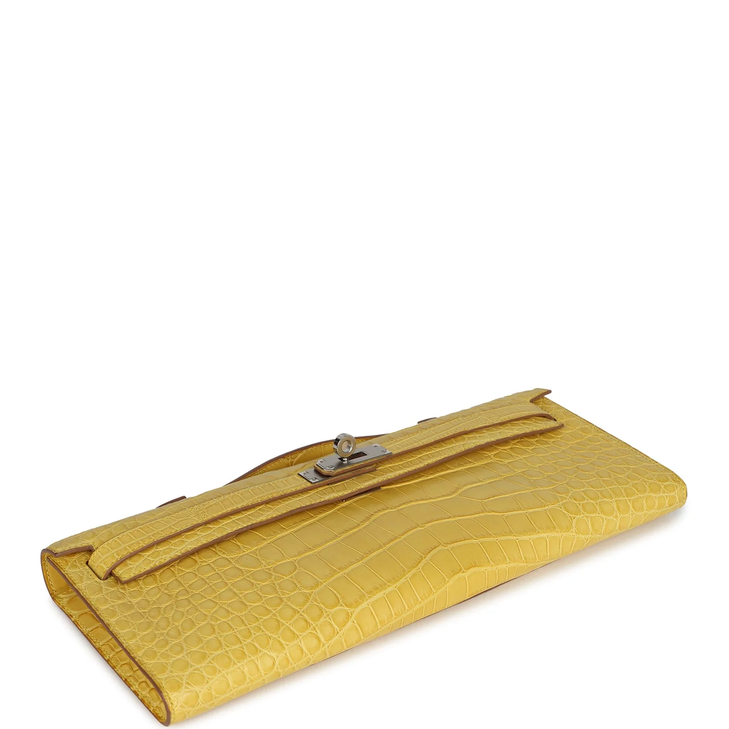 Hermes Kelly Cut Mimosa Matte Alligator Palladium Hardware - Image 6