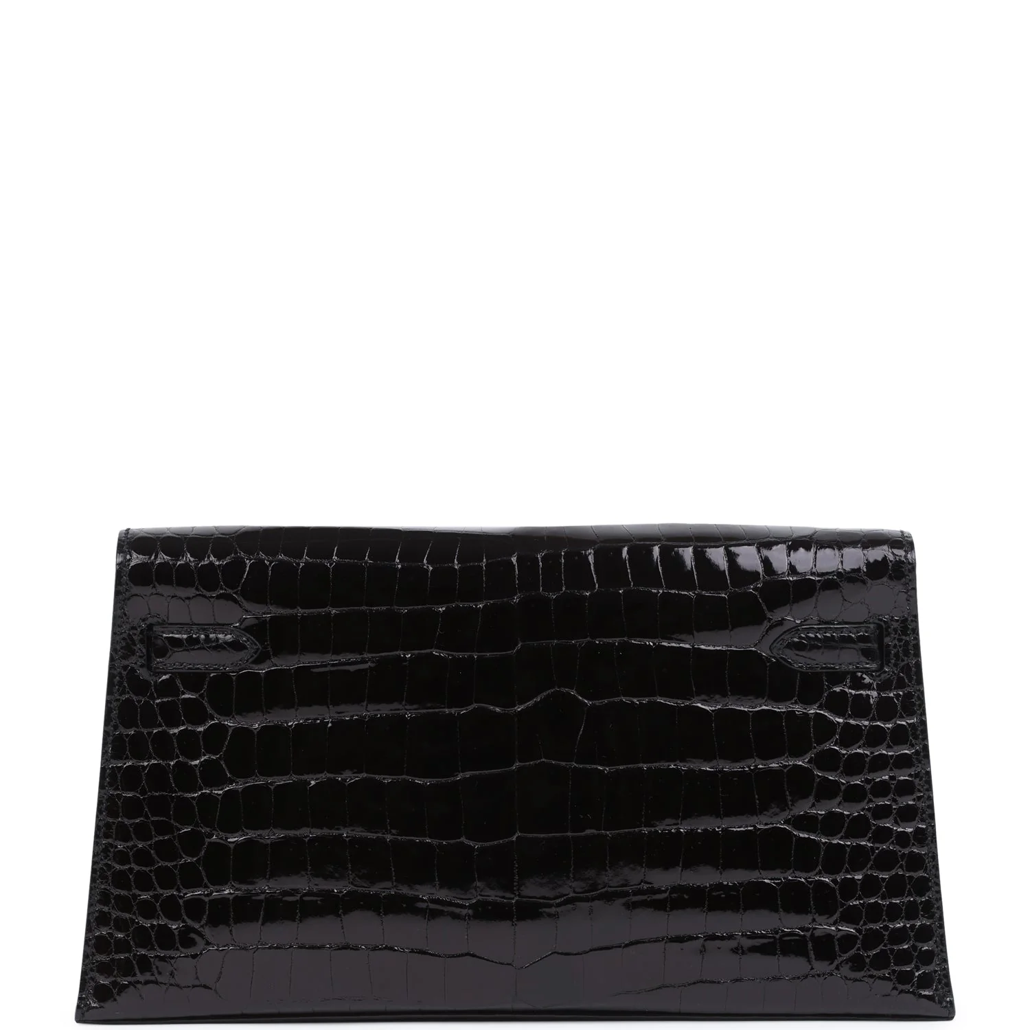 Hermes Kelly Elan Black Shiny Porosus Crocodile Palladium Hardware - Image 4