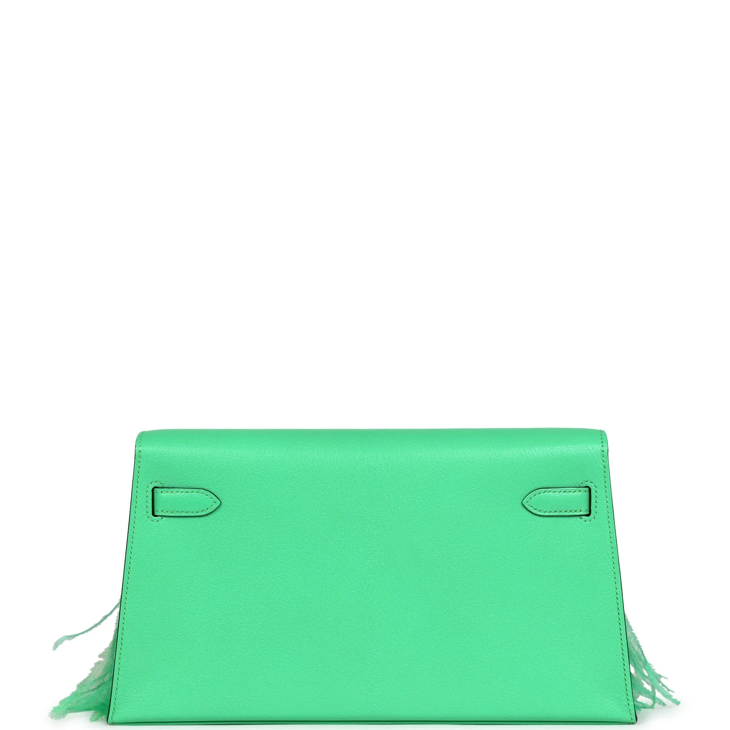 Hermes Kelly Elan Foile Vert Comics Chevre and Ostrich Feather Palladium Hardware - Image 4