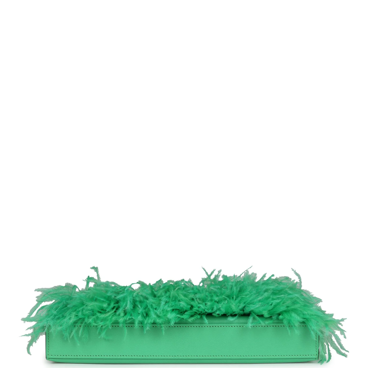 Hermes Kelly Elan Foile Vert Comics Chevre and Ostrich Feather Palladium Hardware - Image 6