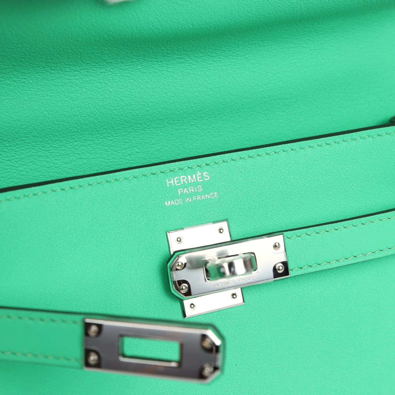 Hermes Kelly Moove Vert Comics Swift Palladium Hardware - Image 10