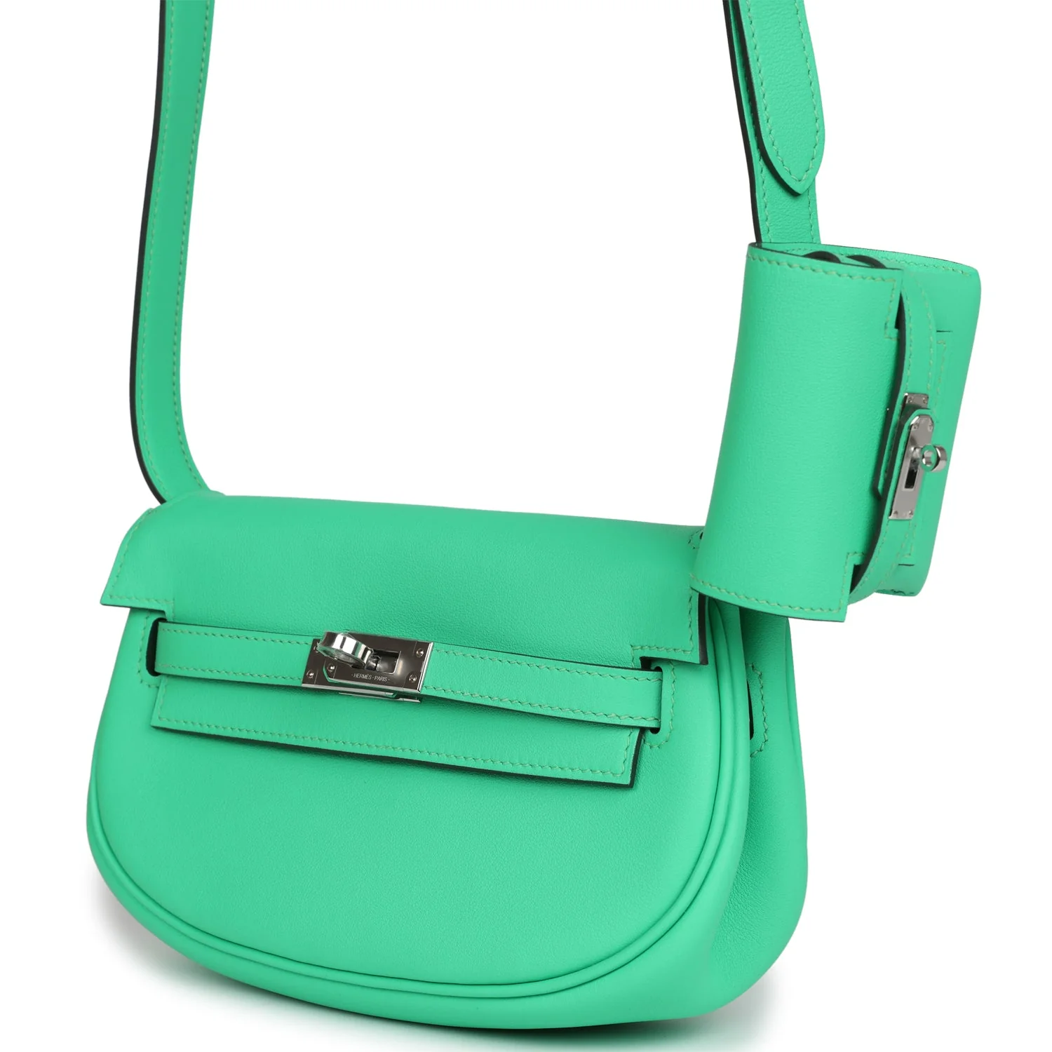 Hermes Kelly Moove Vert Comics Swift Palladium Hardware - Image 5