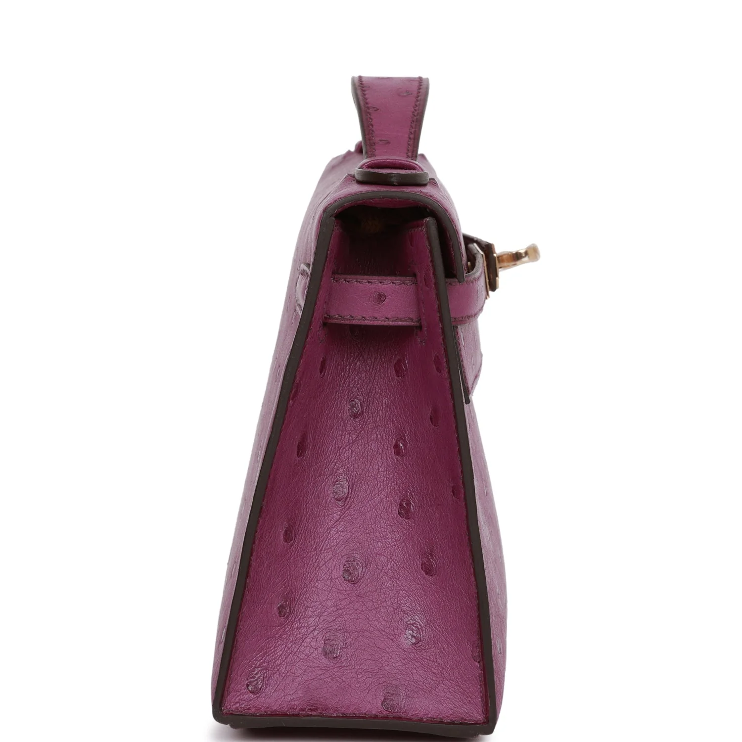 Hermes Kelly Pochette Anemone Ostrich Permabrass Hardware - Image 3