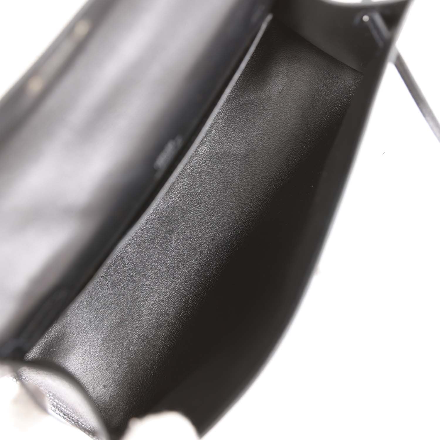 Hermes Kelly Pochette Black Lizard Ruthenium Hardware - Image 8