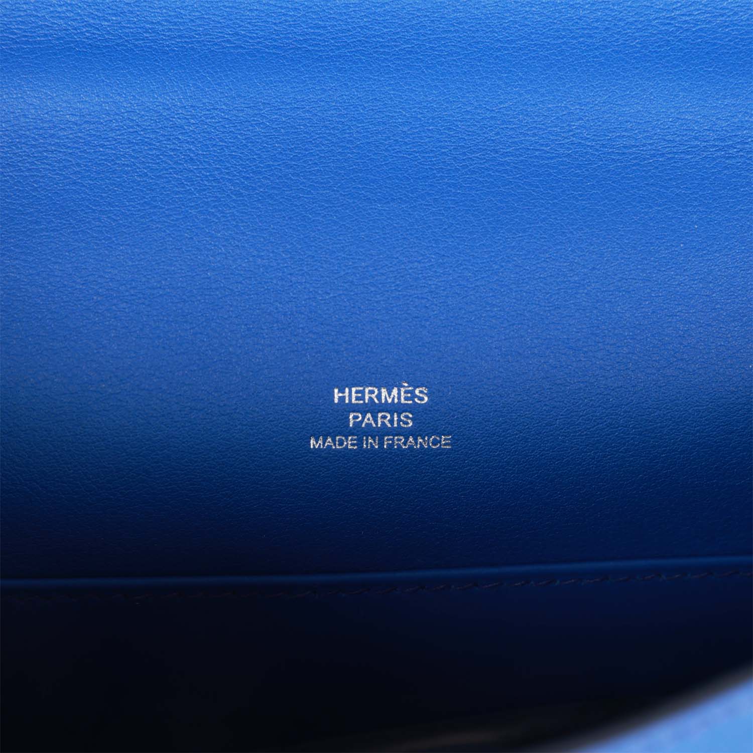 Hermes Kelly Pochette Bleu Royal Swift Palladium Hardware - Image 7