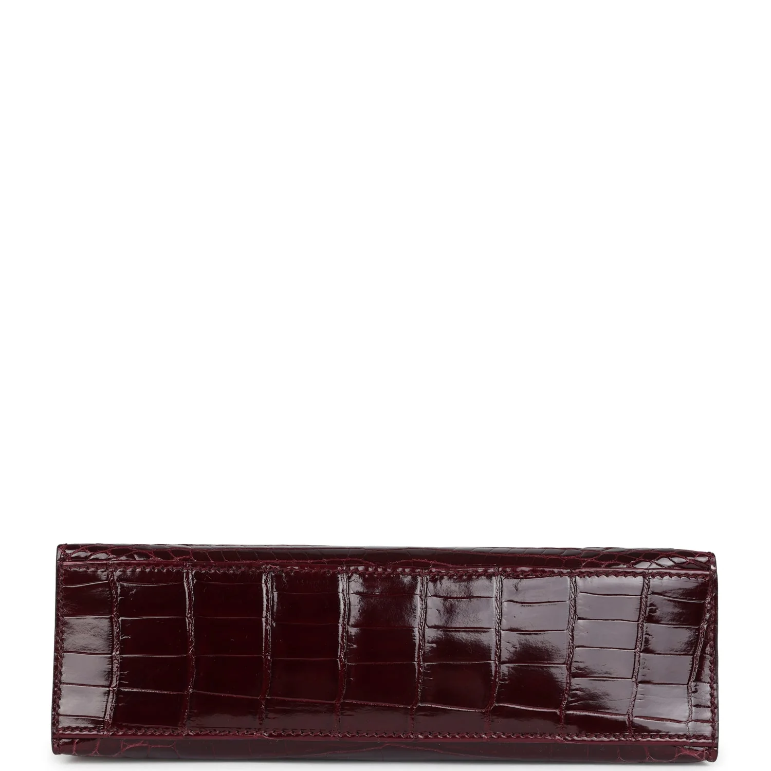 Hermes Kelly Pochette Bordeaux Shiny Niloticus Crocodile Palladium Hardware - Image 6