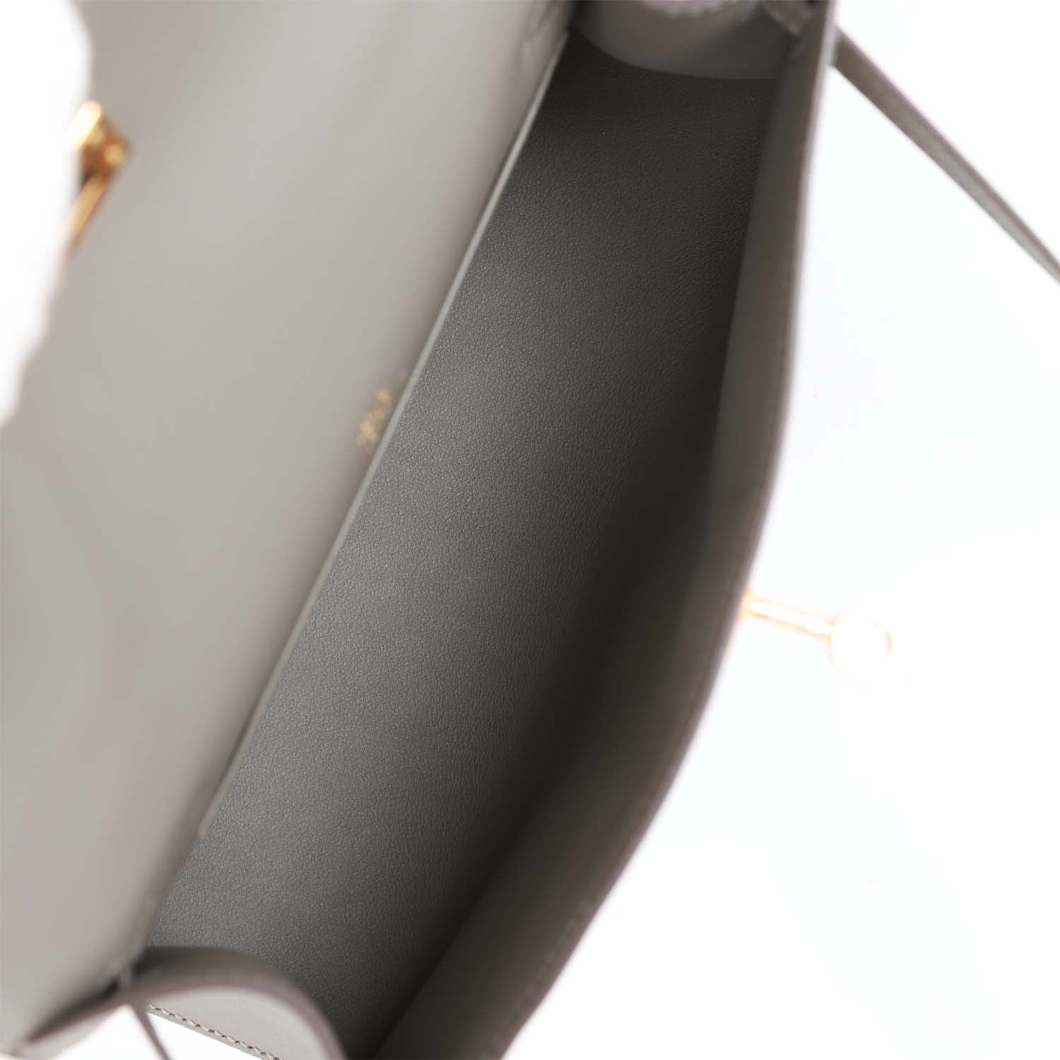 Hermes Kelly Pochette Gris Meyer Swift Gold Hardware - Image 8