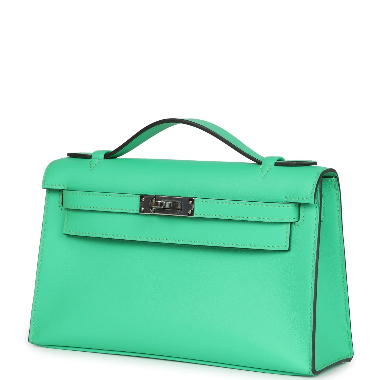 Hermes Kelly Pochette Vert Comics Swift Palladium Hardware - Image 5