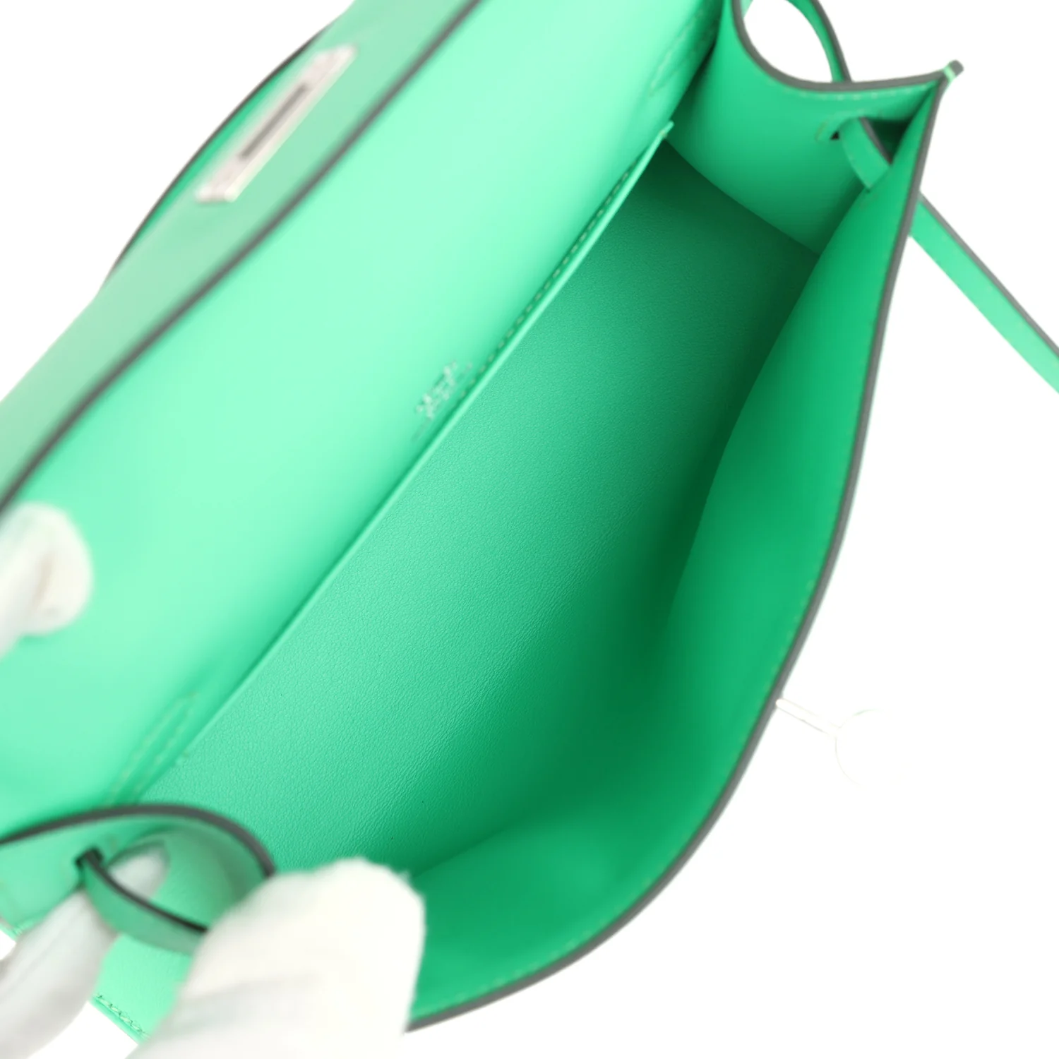 Hermes Kelly Pochette Vert Comics Swift Palladium Hardware - Image 8