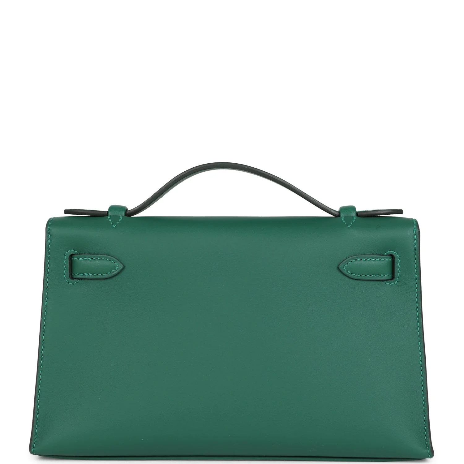 Hermes Kelly Pochette Vert Moyen Swift Palladium Hardware - Image 4