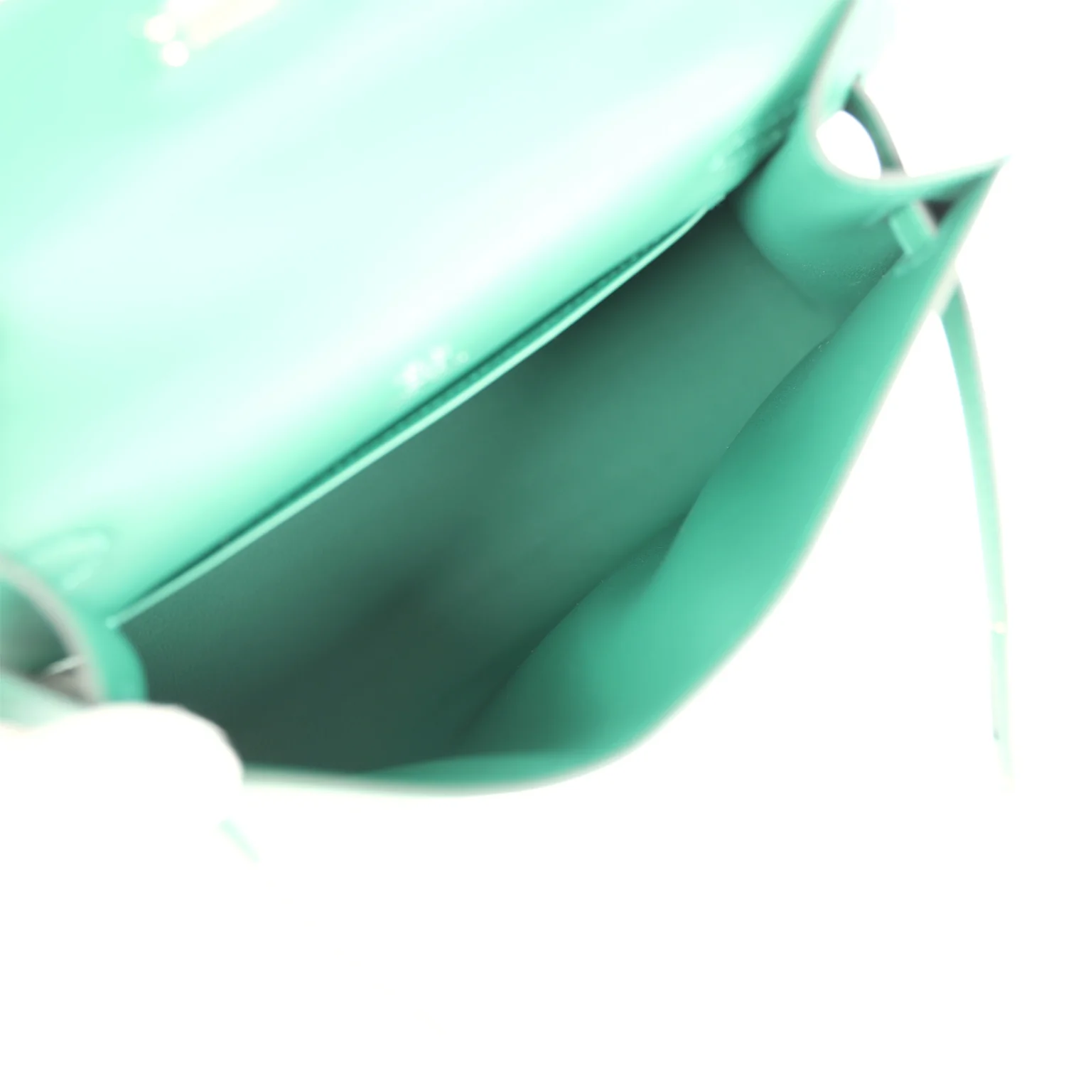 Hermes Kelly Pochette Vert Moyen Swift Palladium Hardware - Image 8