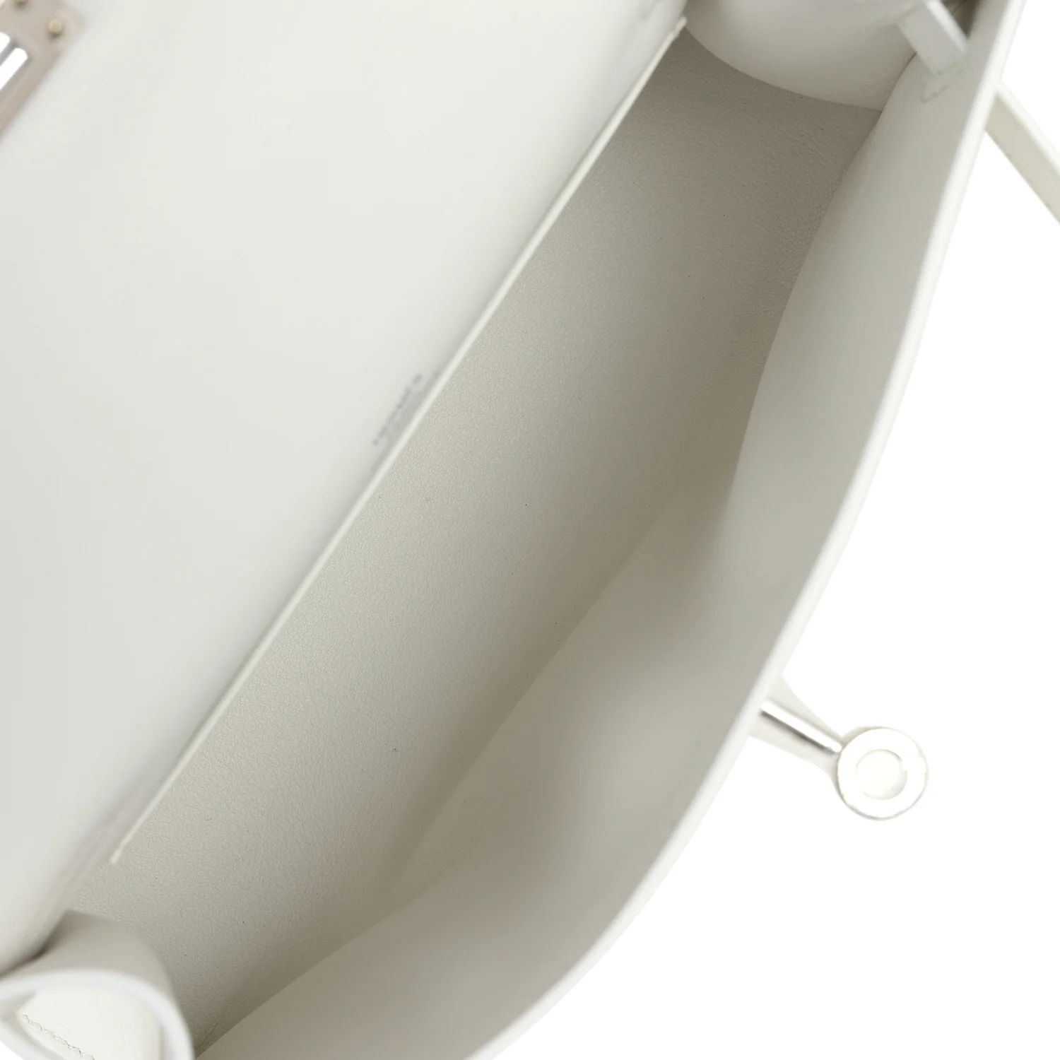 Hermes Kelly Pochette White Swift Palladium Hardware - Image 8