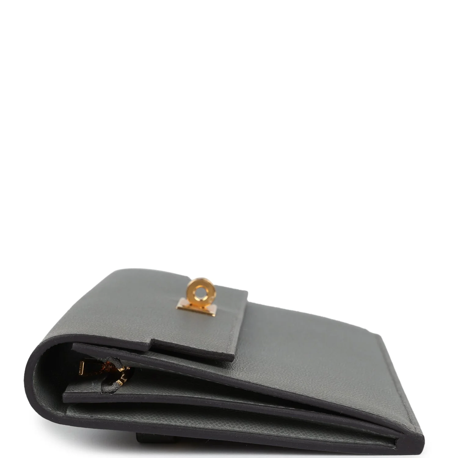 Hermes Kelly Pocket Long Wallet Gris Meyer Madame Gold Hardware - Image 4