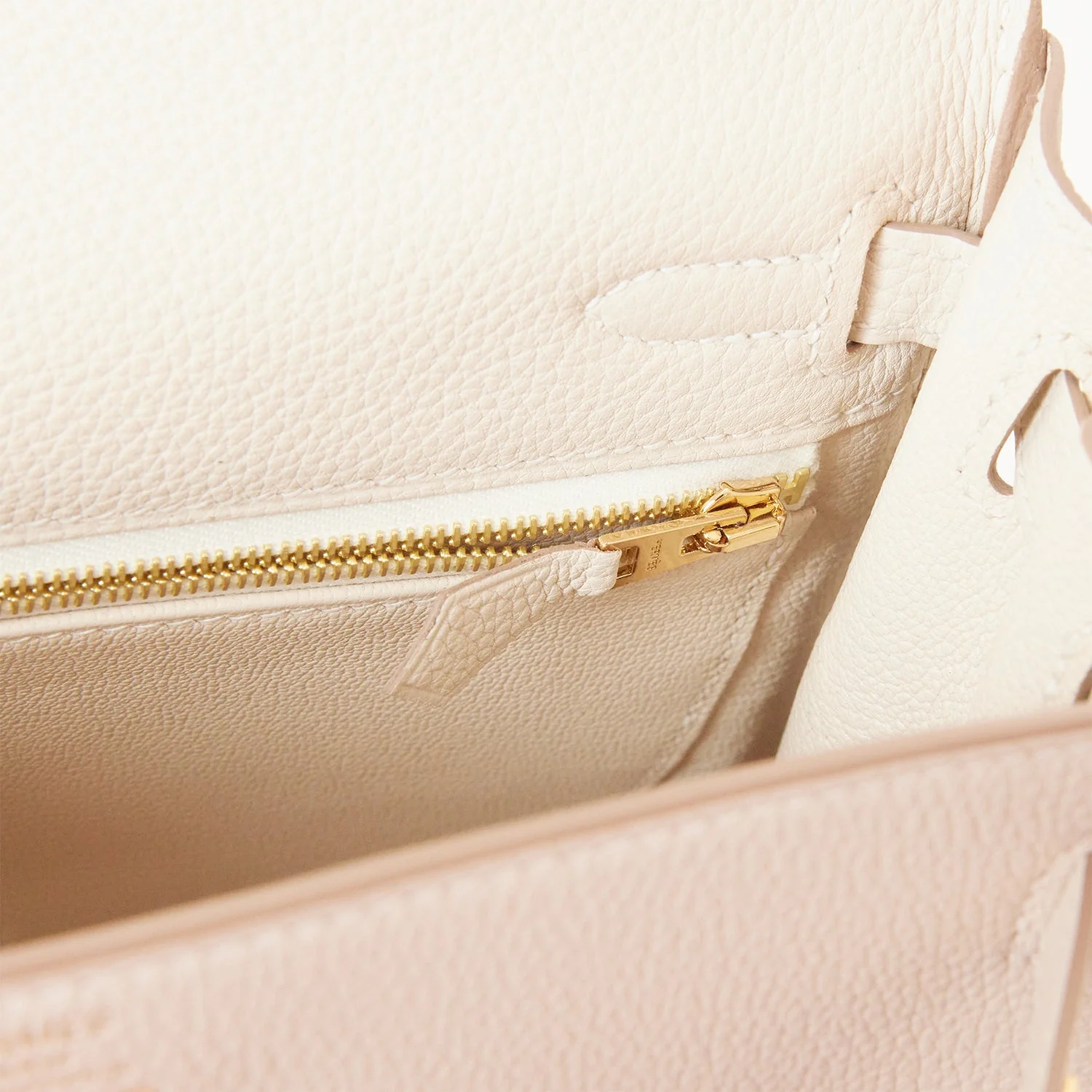 Hermes Kelly Retourne 25 Craie Togo Gold Hardware - Image 10
