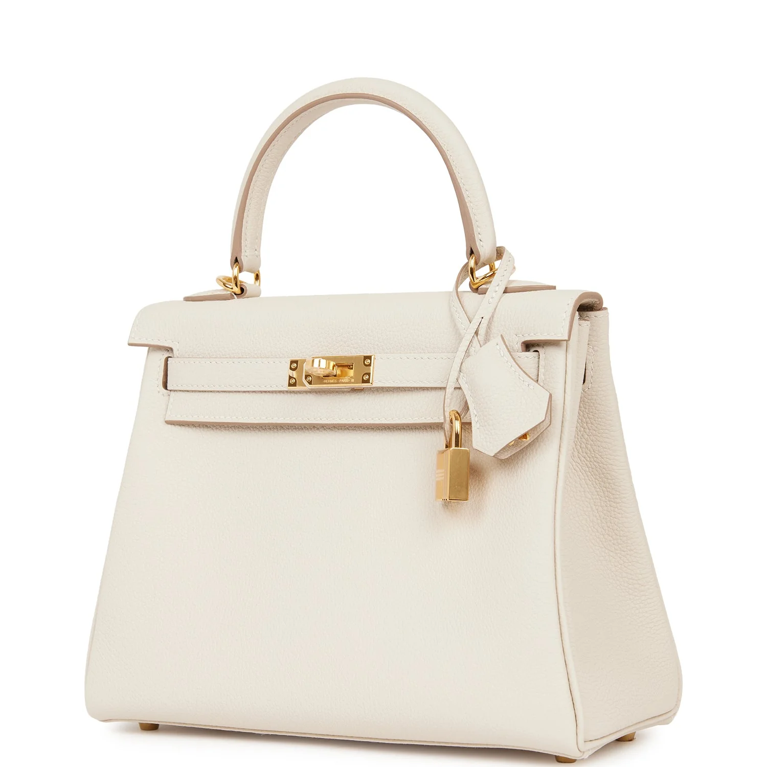 Hermes Kelly Retourne 25 Craie Togo Gold Hardware - Image 6
