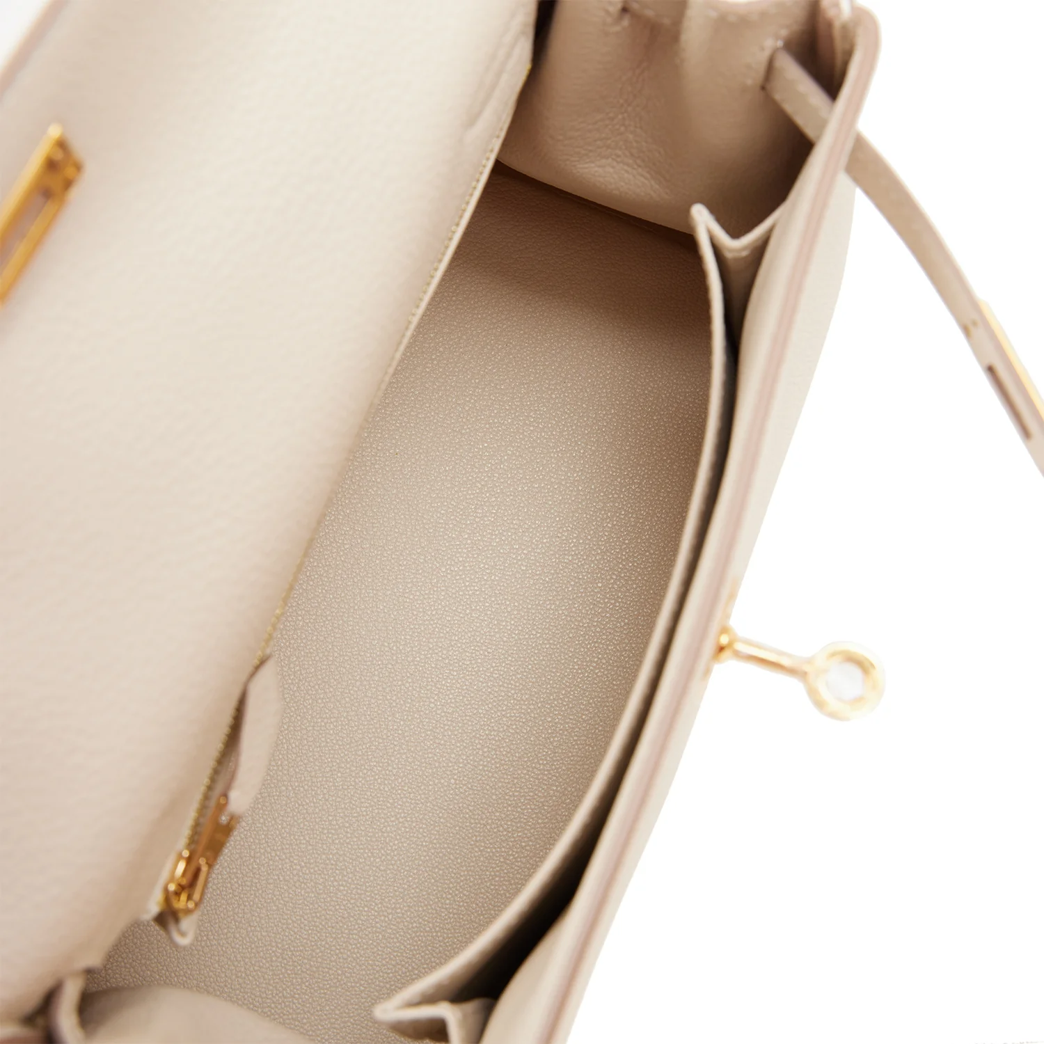 Hermes Kelly Retourne 25 Craie Togo Gold Hardware - Image 9