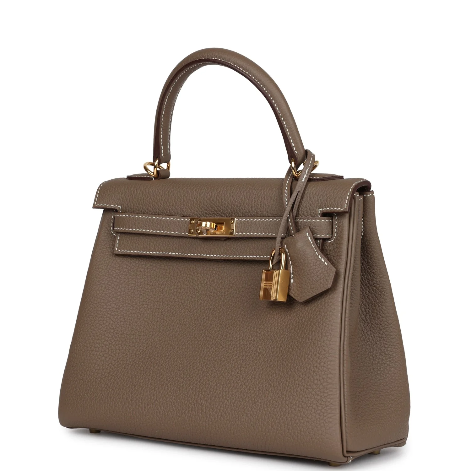 Hermes Kelly Retourne 25 Etoupe Togo Gold Hardware - Image 3